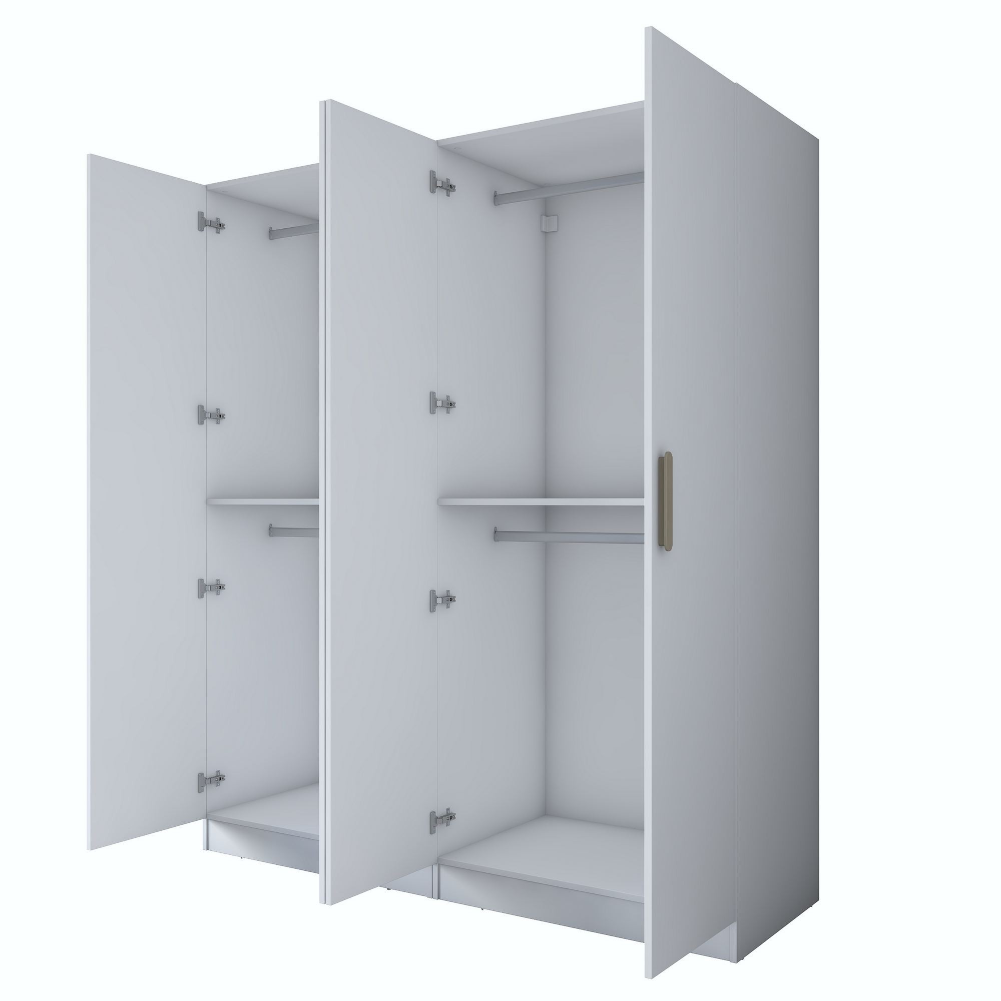 Dulap haine BA163, 180 x 210 x 57,5 cm, alb, PAL, spatiu de depozitare, fixare pe perete — imaginea 9