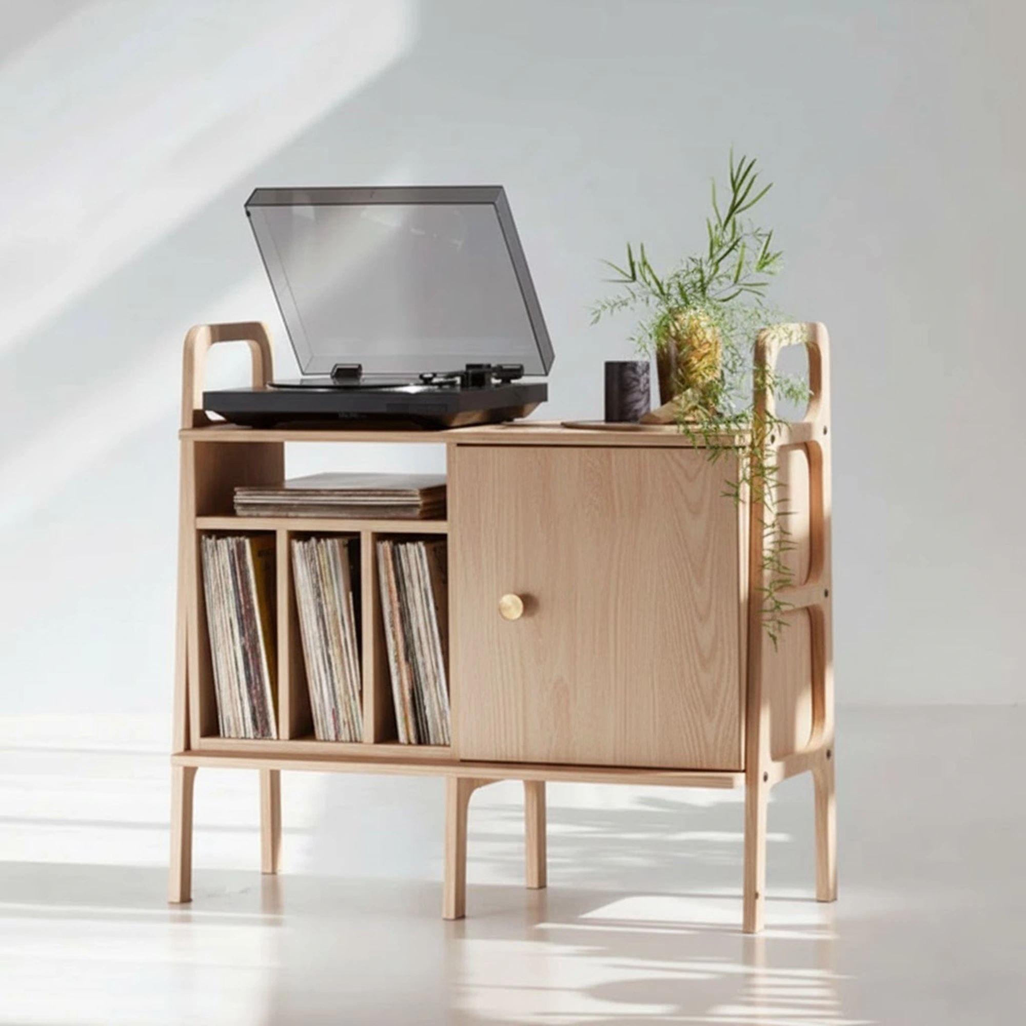 Consola CPT4835-100, 100 x 90 x 40 cm, natural, lemn, spatiu de depozitare, fixare pe perete — imaginea 2