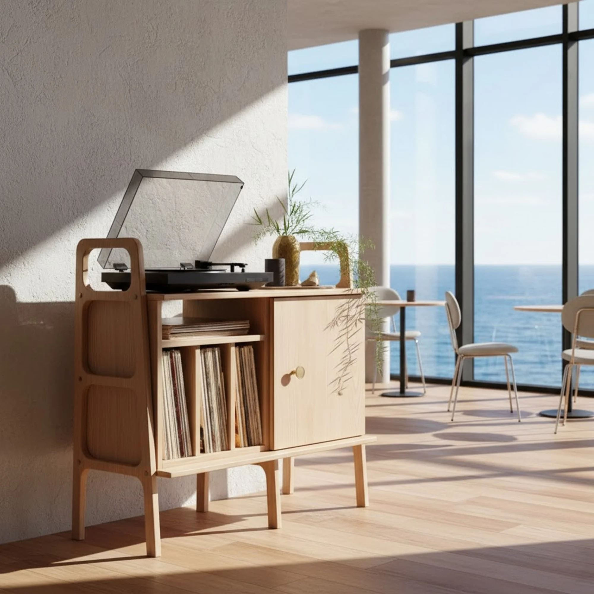 Consola CPT4835-100, 100 x 90 x 40 cm, natural, lemn, spatiu de depozitare, fixare pe perete — imaginea 5