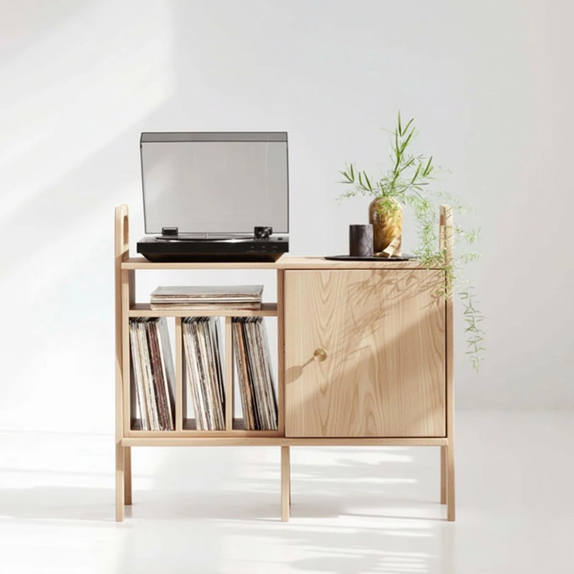 Consola CPT4835-100, 100 x 90 x 40 cm, natural, lemn, spatiu de depozitare, fixare pe perete — imaginea 6