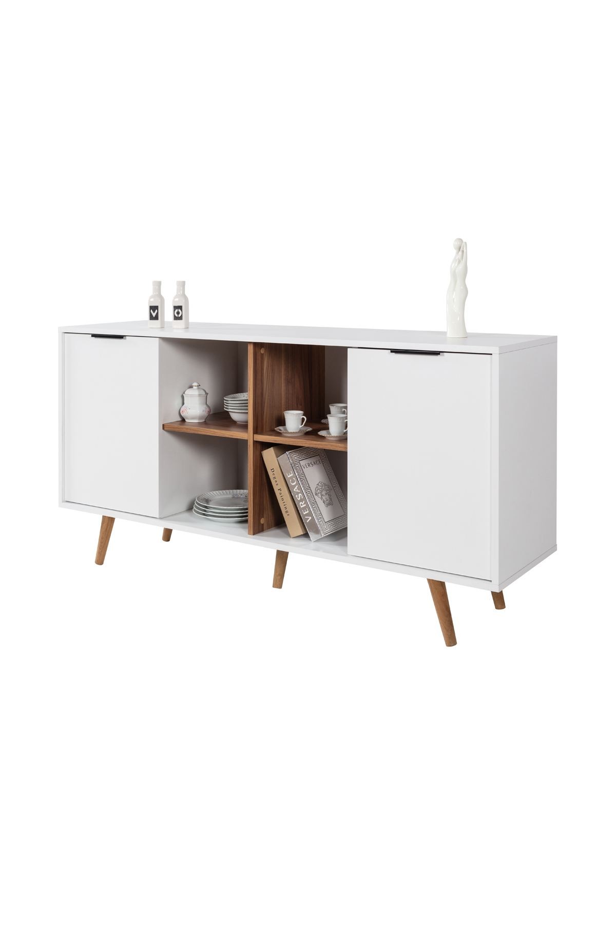Consola Sina 4618, 160 x 82 x 44 cm, alb nuc, PAL melaminat — imaginea 6