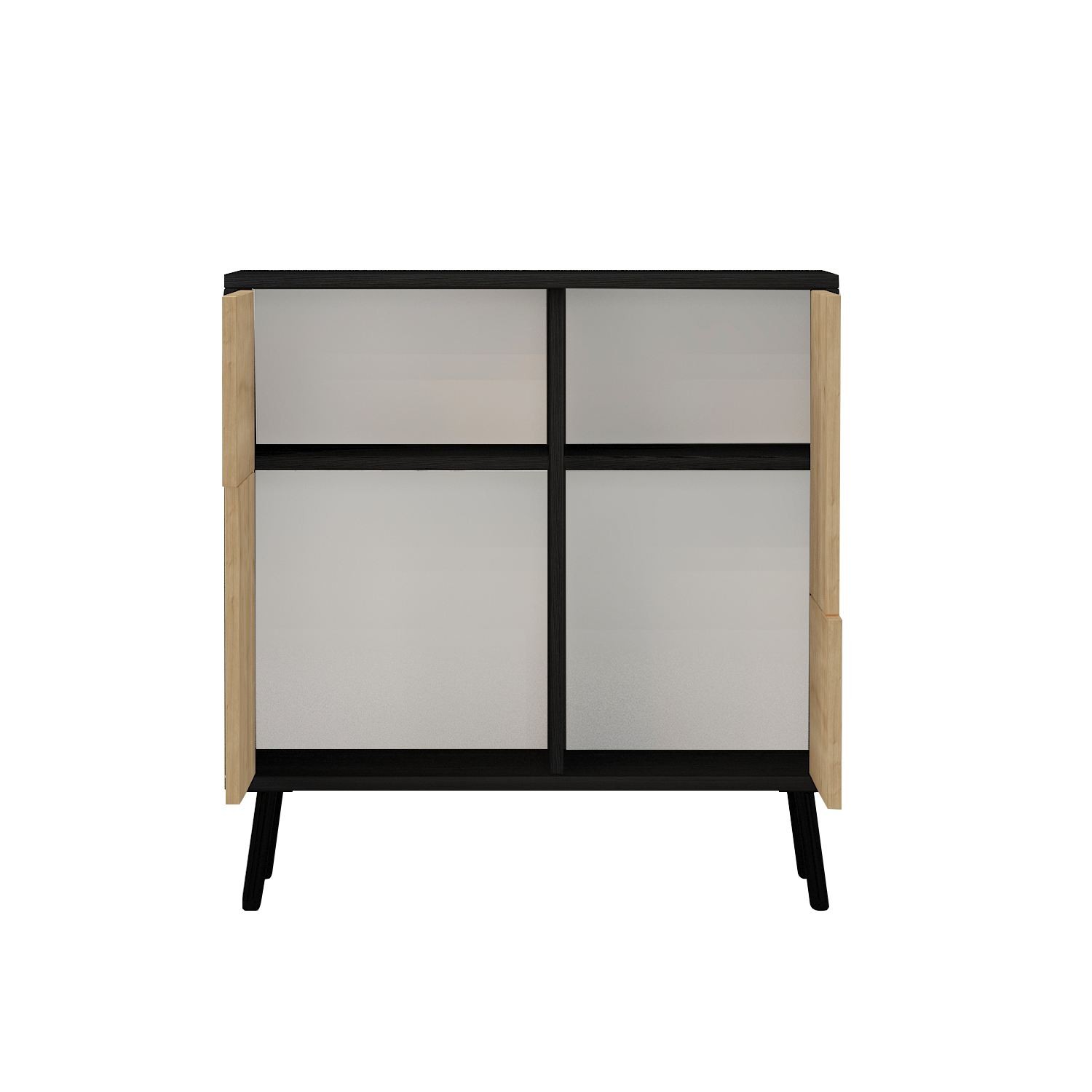 Dulap Darien, 76, 5 x 79, 5 x 35 cm, negru lemn stejar safir, PAL melaminat, spatiu de depozitare, fixare pe perete, negru wood / safir stejar — imaginea 3