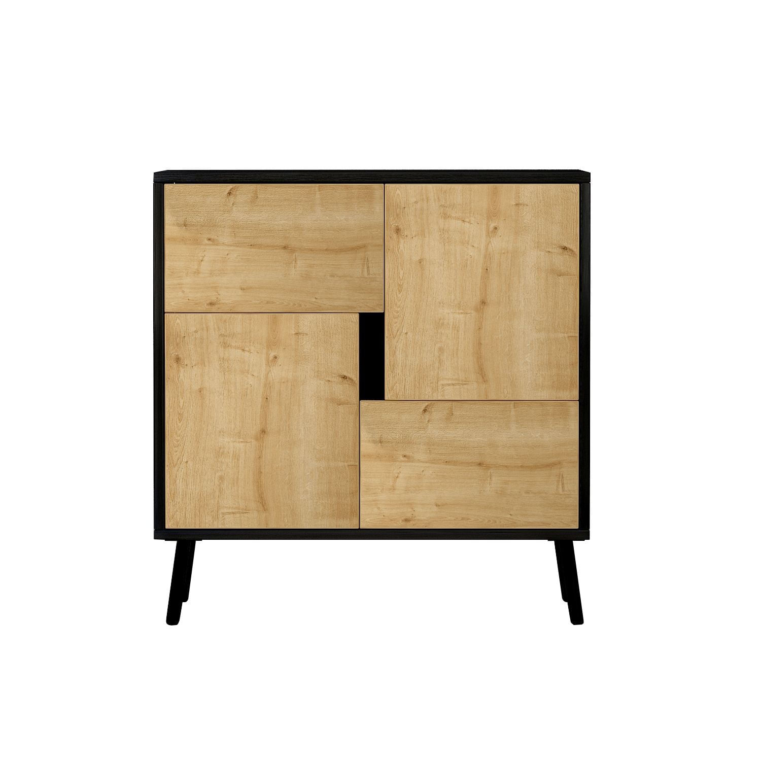 Dulap Darien, 76, 5 x 79, 5 x 35 cm, negru lemn stejar safir, PAL melaminat, spatiu de depozitare, fixare pe perete, negru wood / safir stejar — imaginea 8