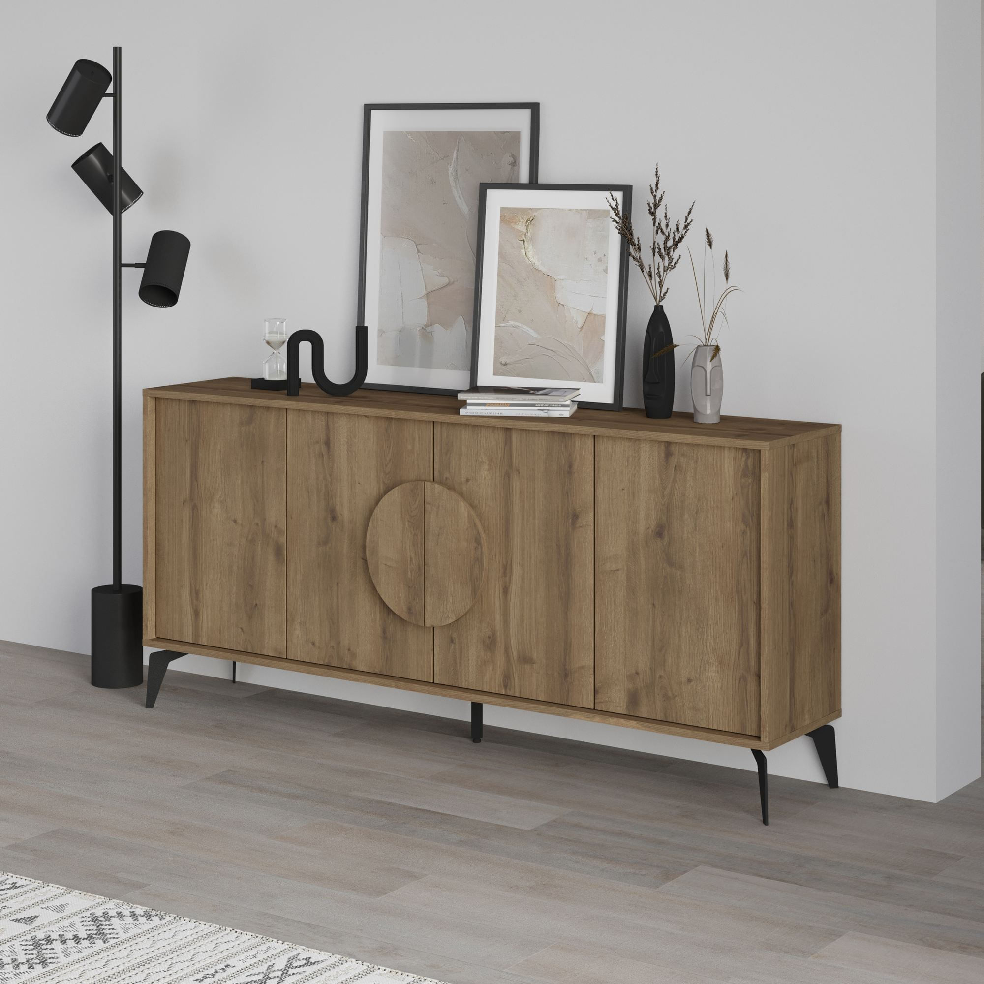 Consola Gora 180, 180 x 82 x 35, 6 cm, PAL melaminat, spatiu de depozitare, fixare pe perete, capacitate 65 kg, hitit — imaginea 4