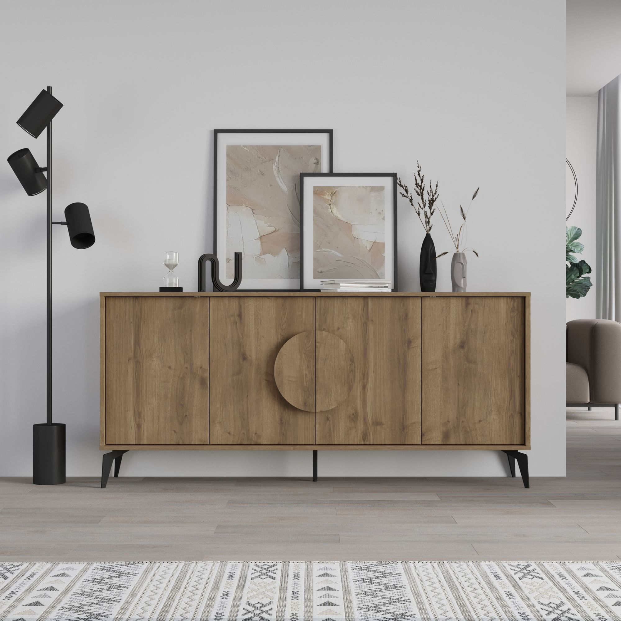 Consola Gora 180, 180 x 82 x 35, 6 cm, PAL melaminat, spatiu de depozitare, fixare pe perete, capacitate 65 kg, hitit — imaginea 5