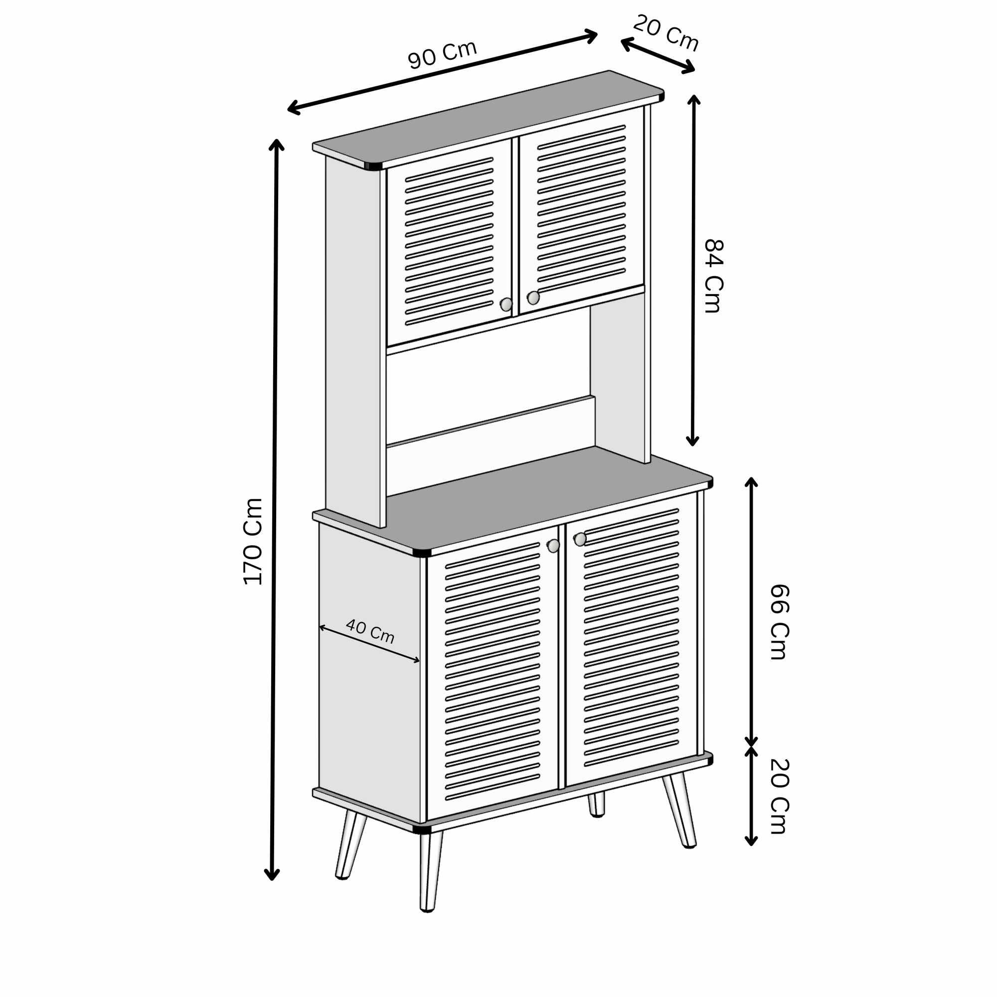 Dulap bar cafea Avior 90 - Mint, 90 x 170 x 40 cm, MDF, capacitate 35 kg, mint — imaginea 4