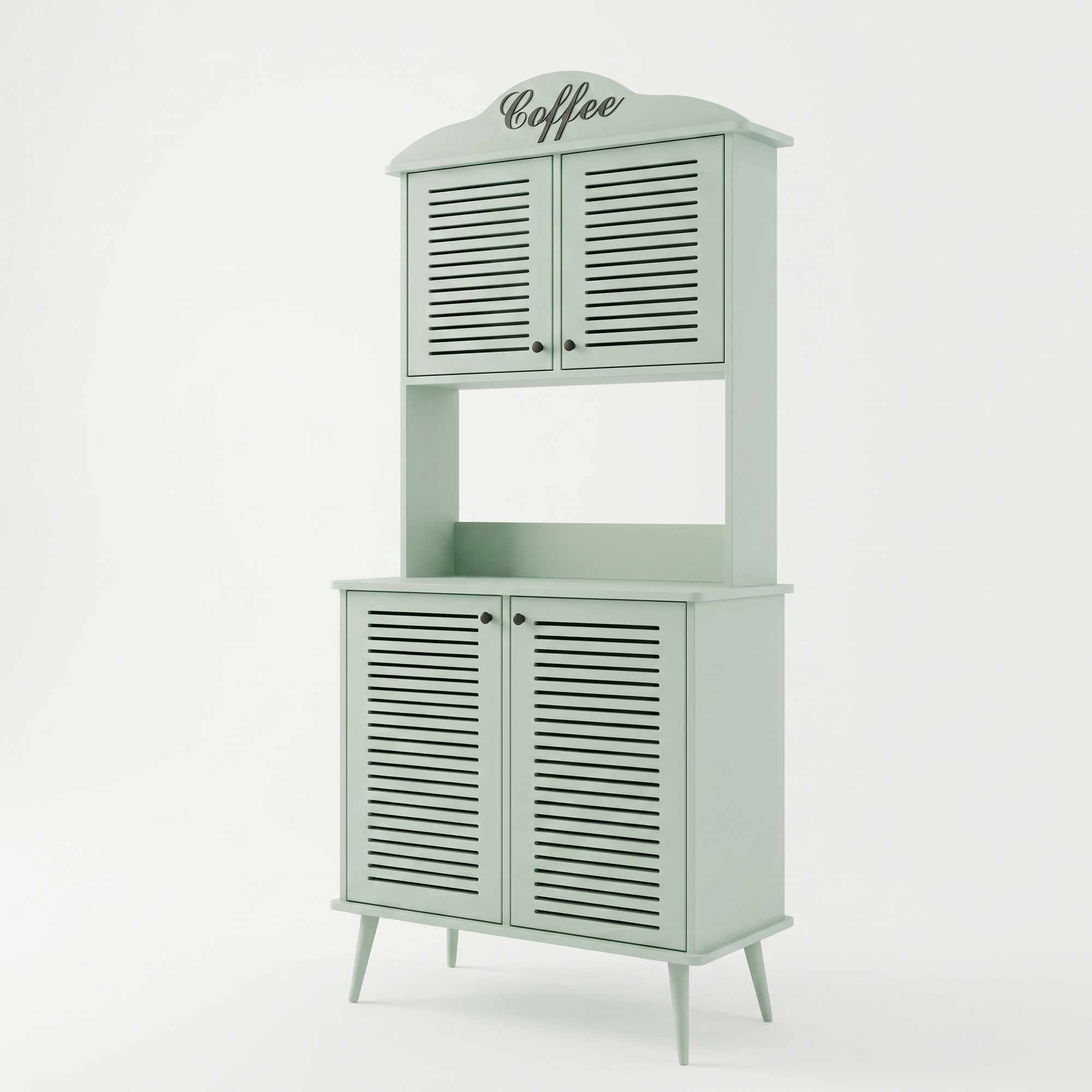 Dulap bar cafea Avior 90 - Mint, 90 x 170 x 40 cm, MDF, capacitate 35 kg, mint — imaginea 5