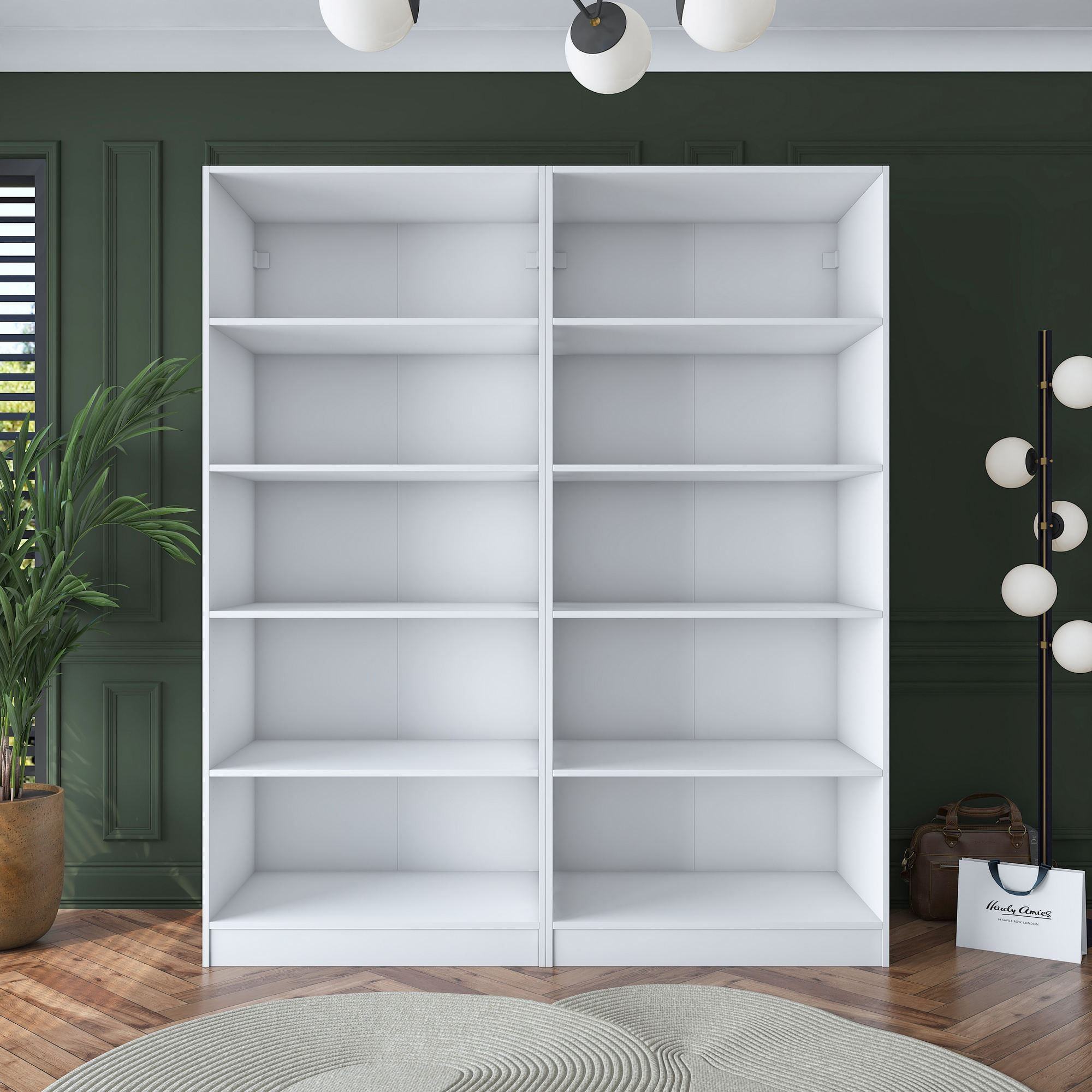 Dulap haine BA165, 180 x 210 x 57,5 cm, alb, PAL, spatiu de depozitare, fixare pe perete — imaginea 4