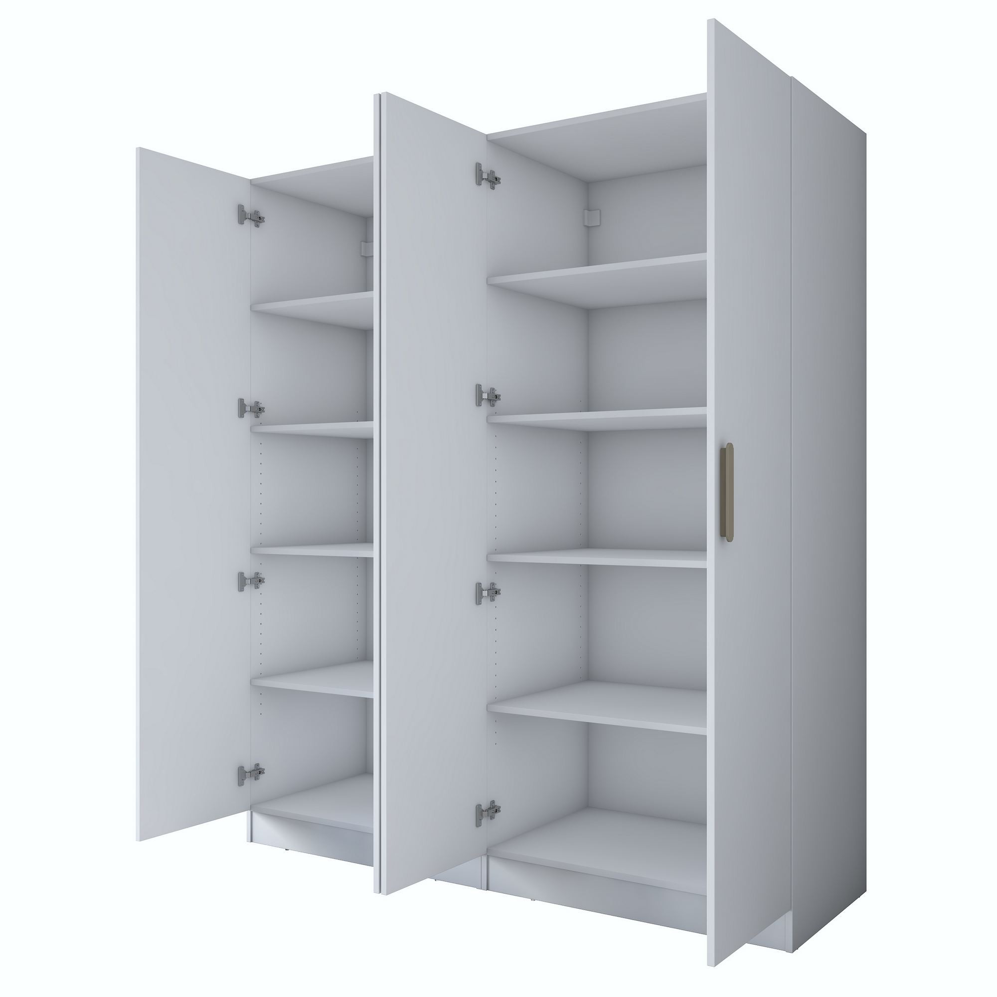 Dulap haine BA165, 180 x 210 x 57,5 cm, alb, PAL, spatiu de depozitare, fixare pe perete — imaginea 5