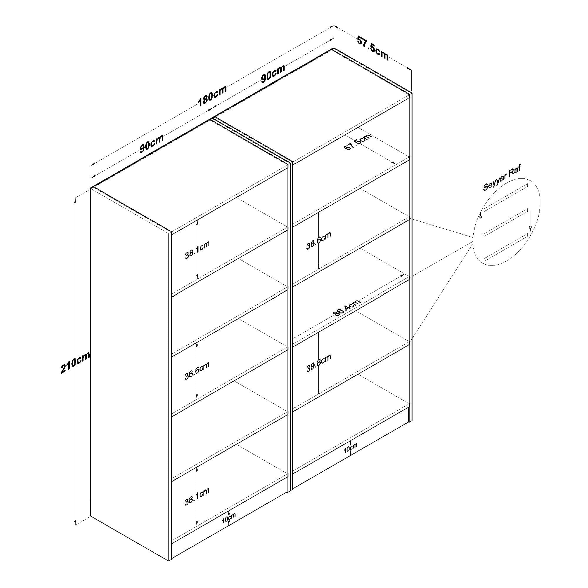 Dulap haine BA165, 180 x 210 x 57,5 cm, alb, PAL, spatiu de depozitare, fixare pe perete — imaginea 7