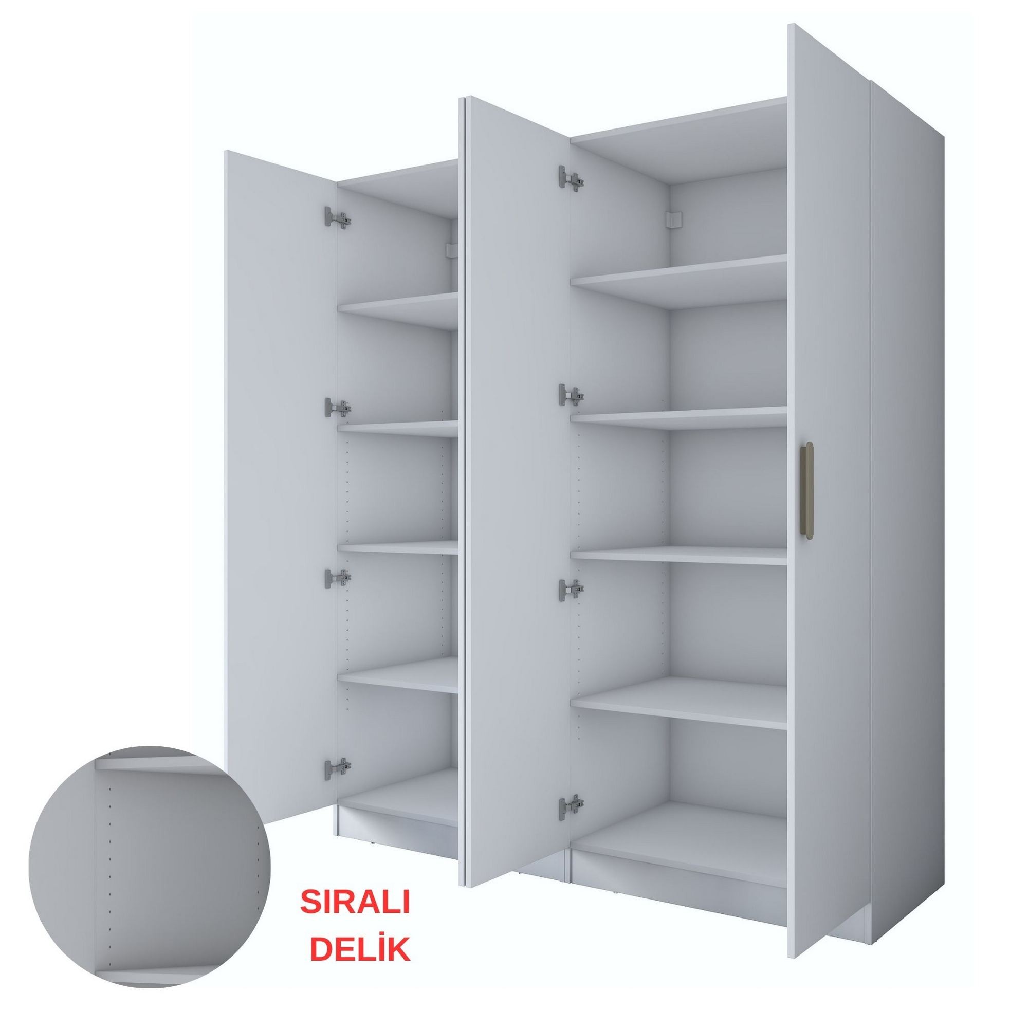 Dulap haine BA165, 180 x 210 x 57,5 cm, alb, PAL, spatiu de depozitare, fixare pe perete — imaginea 8