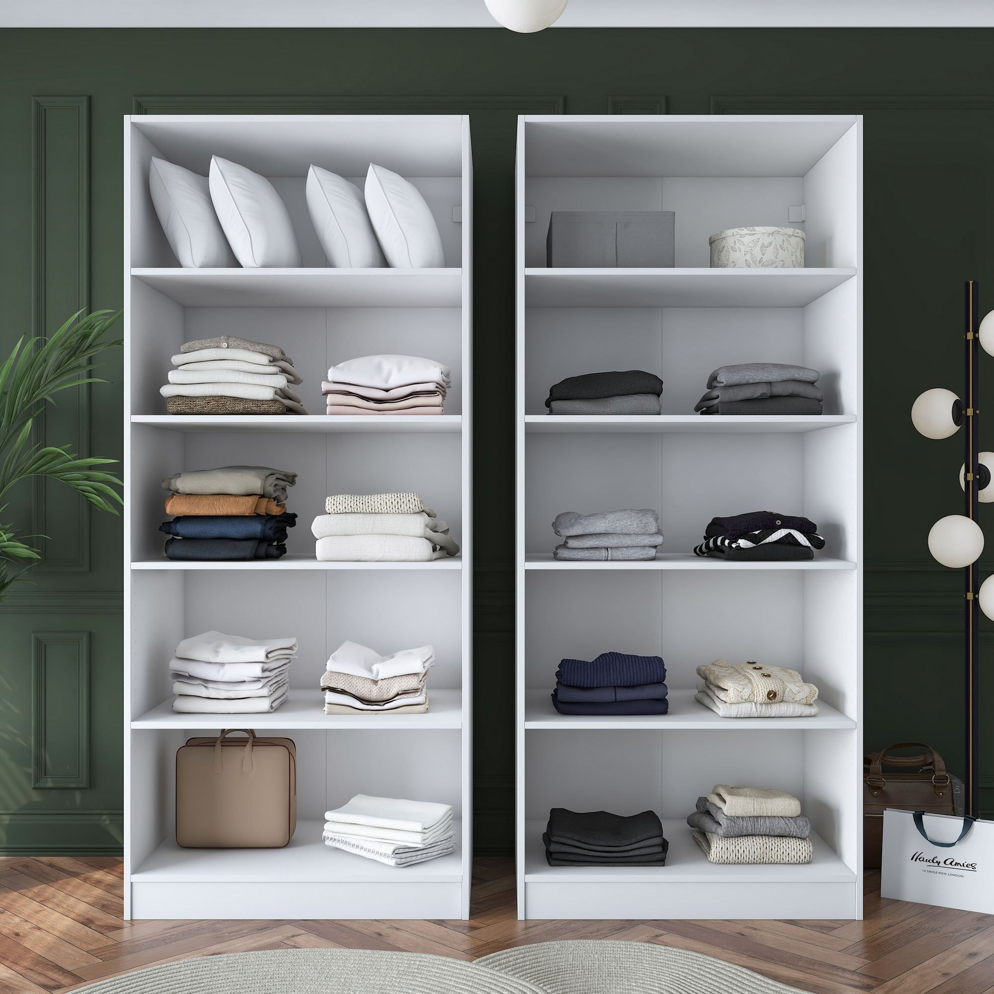 Dulap haine BA165, 180 x 210 x 57,5 cm, alb, PAL, spatiu de depozitare, fixare pe perete — imaginea 9