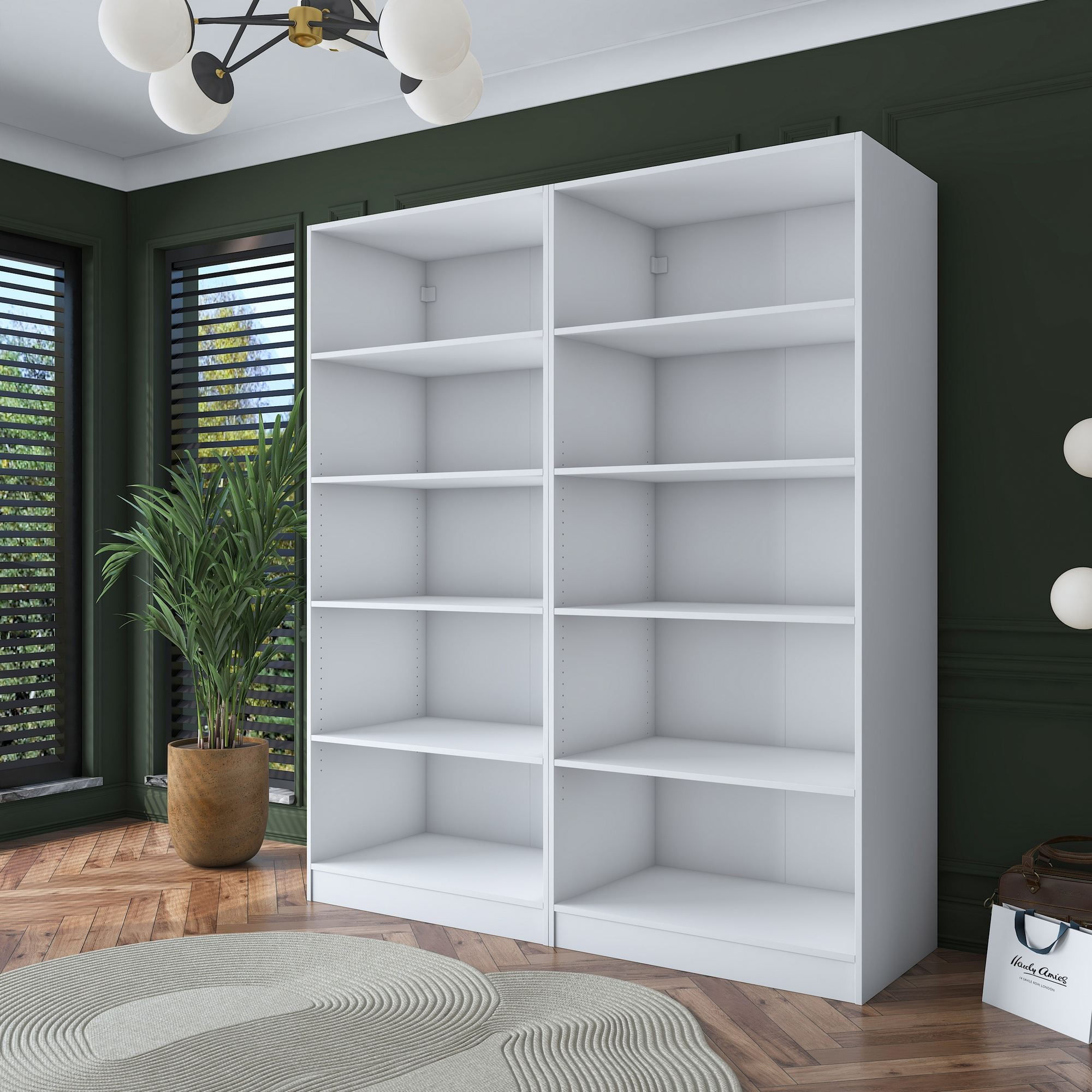 Dulap haine BA165, 180 x 210 x 57,5 cm, alb, PAL, spatiu de depozitare, fixare pe perete — imaginea 11