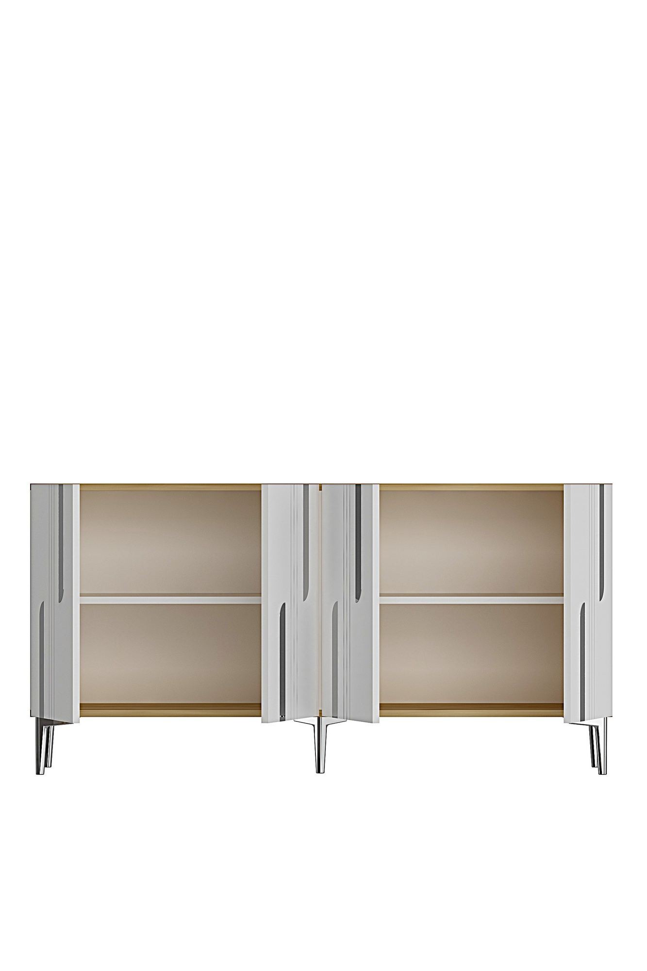 Consola Nota 150, 150 x 75 x 32 cm, stejar safir alb argintiu, PAL melaminat, safir stejar / alb / silver — imaginea 3