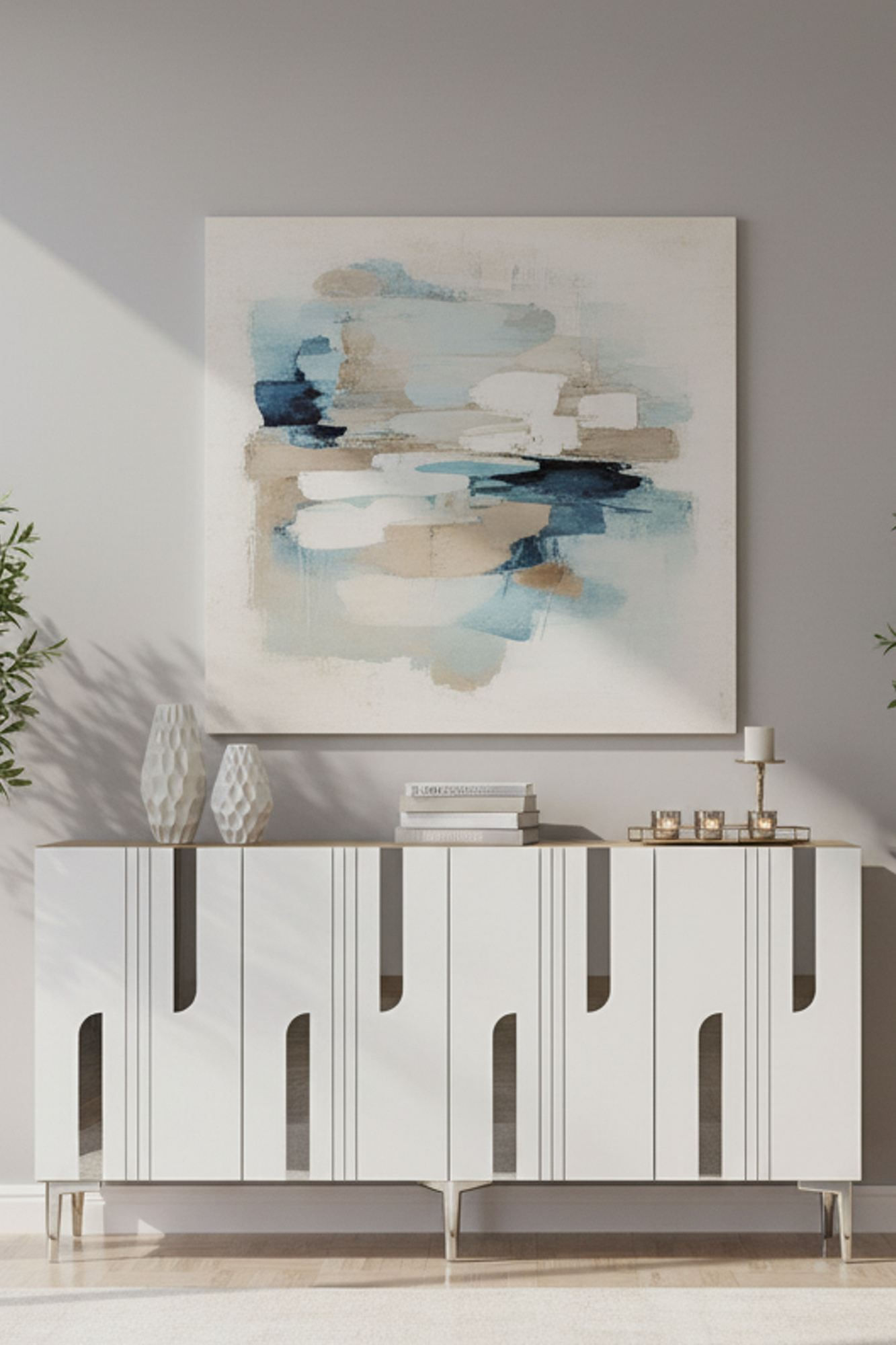 Consola Nota 150, 150 x 75 x 32 cm, stejar safir alb argintiu, PAL melaminat, safir stejar / alb / silver — imaginea 6
