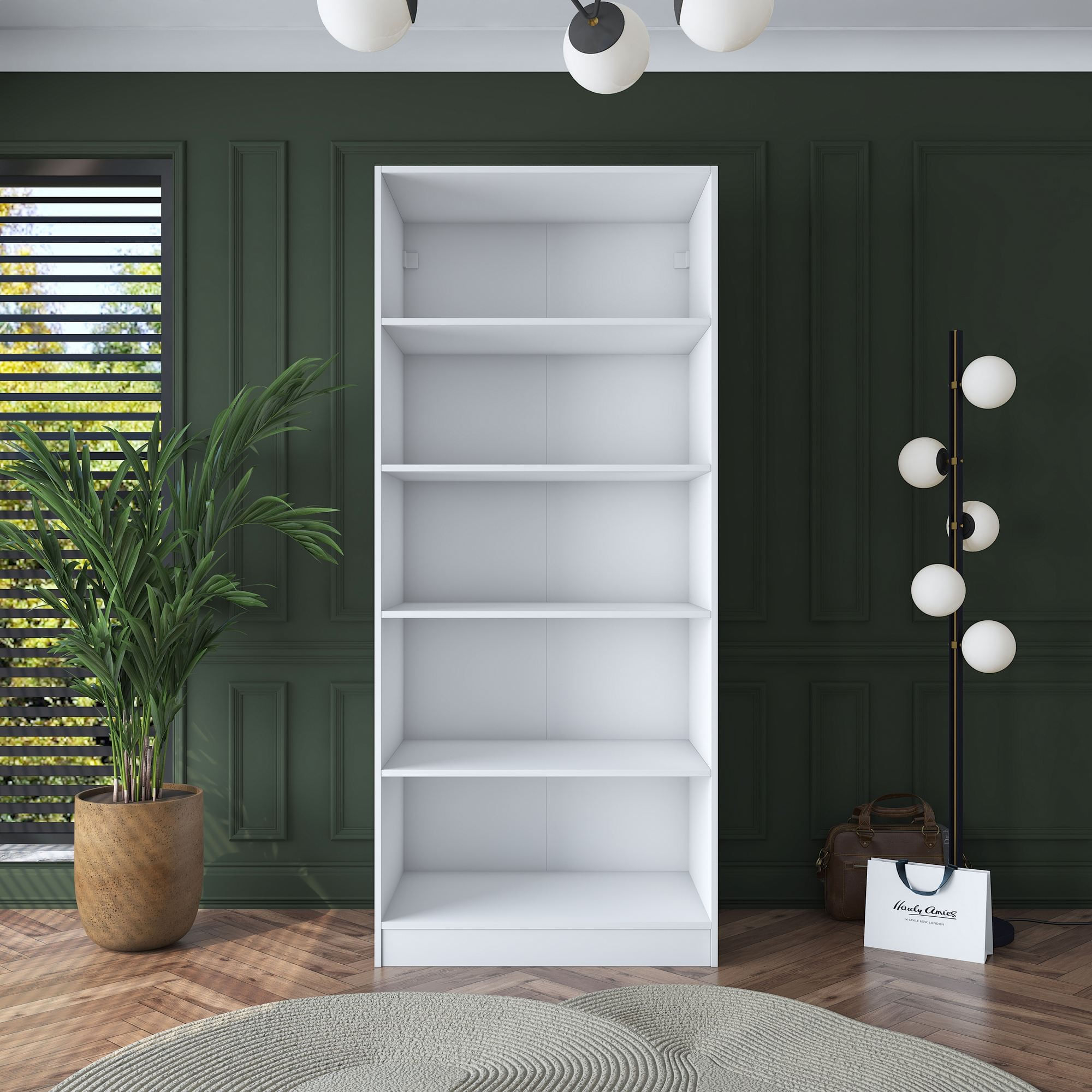 Dulap haine BA160, 90 x 210 x 57,5 cm, alb, PAL, spatiu de depozitare, fixare pe perete — imaginea 8