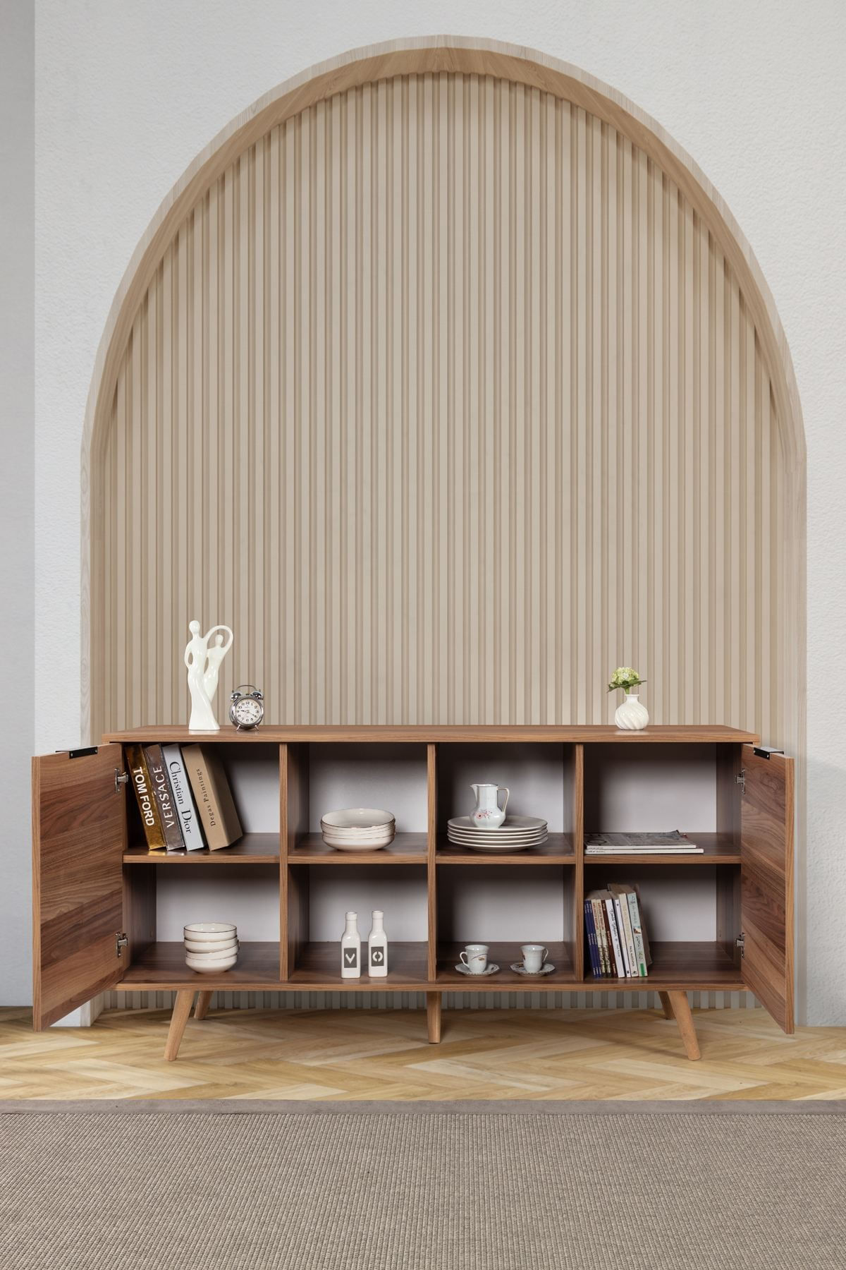 Consola Sina 4620, 160 x 82 x 44 cm, nuc, PAL melaminat — imaginea 2
