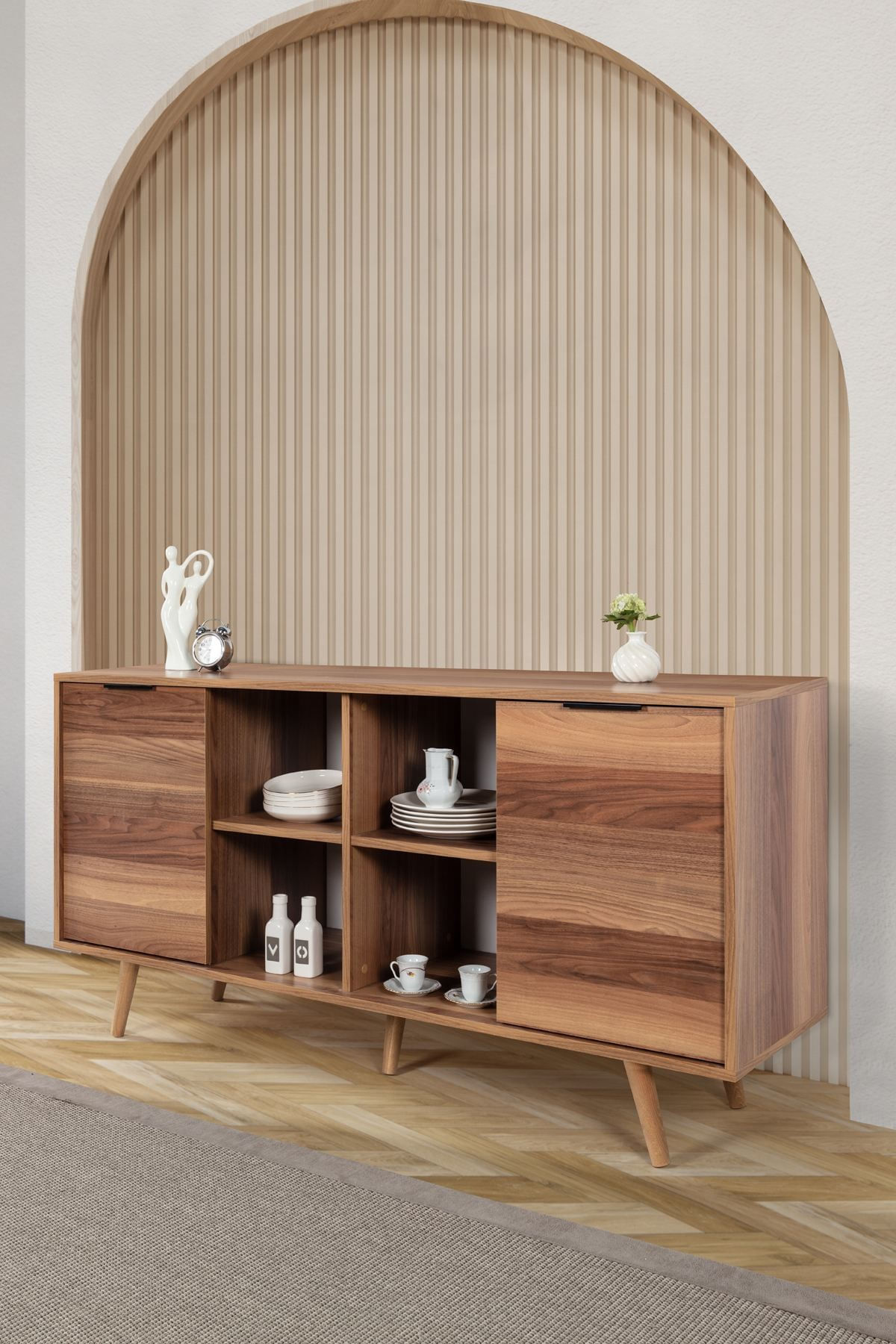 Consola Sina 4620, 160 x 82 x 44 cm, nuc, PAL melaminat — imaginea 5