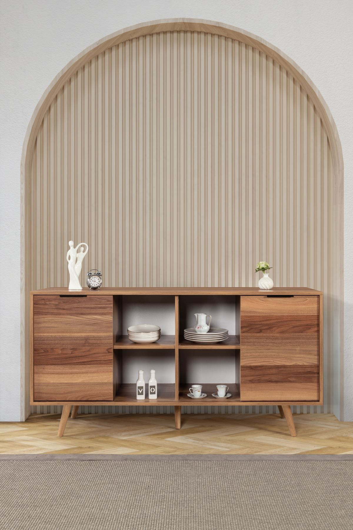 Consola Sina 4620, 160 x 82 x 44 cm, nuc, PAL melaminat — imaginea 6