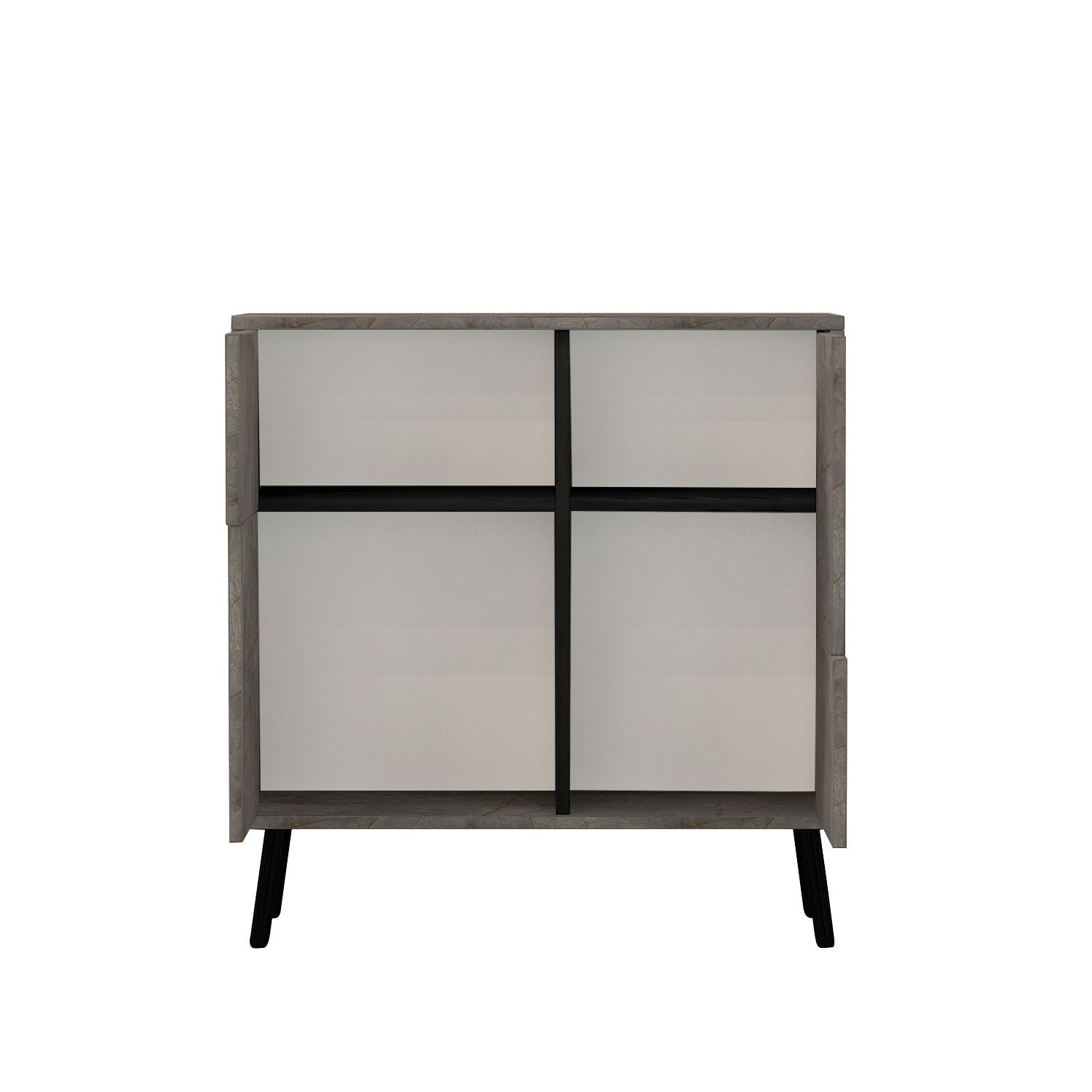 Dulap Darien, 76, 5 x 79, 5 x 35 cm, marmura negru lemn, PAL melaminat, spatiu de depozitare, fixare pe perete, marble / negru wood