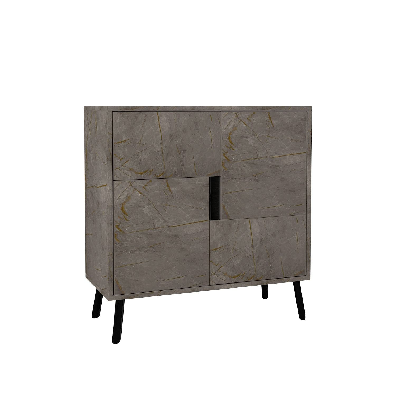 Dulap Darien, 76, 5 x 79, 5 x 35 cm, marmura negru lemn, PAL melaminat, spatiu de depozitare, fixare pe perete, marble / negru wood — imaginea 5