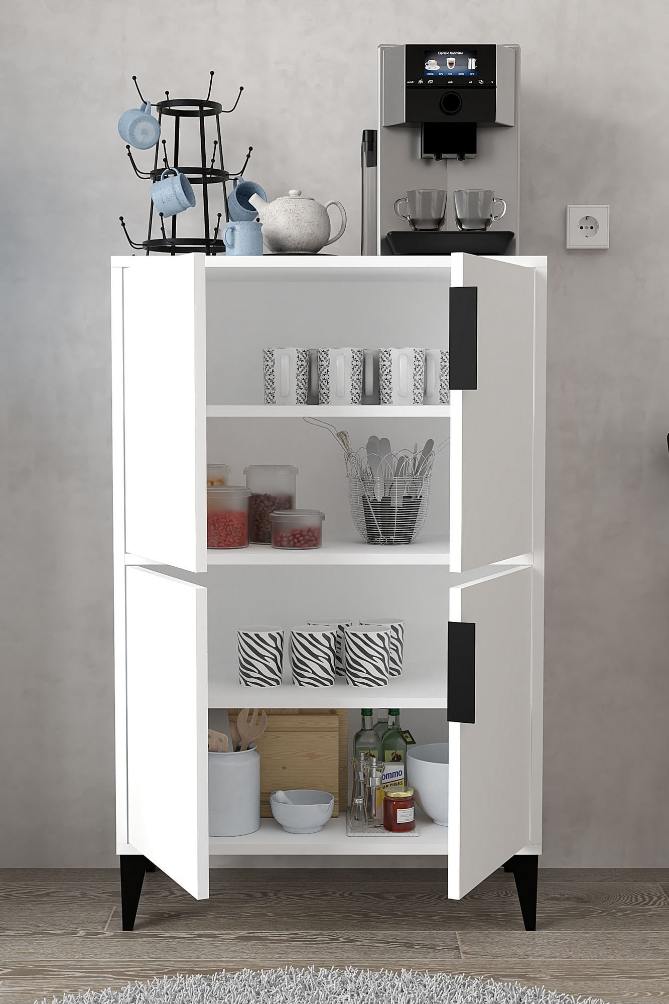 Dulap Ada 1401, 72 x 114 x 36,5 cm, alb, PAL melaminat — imaginea 2