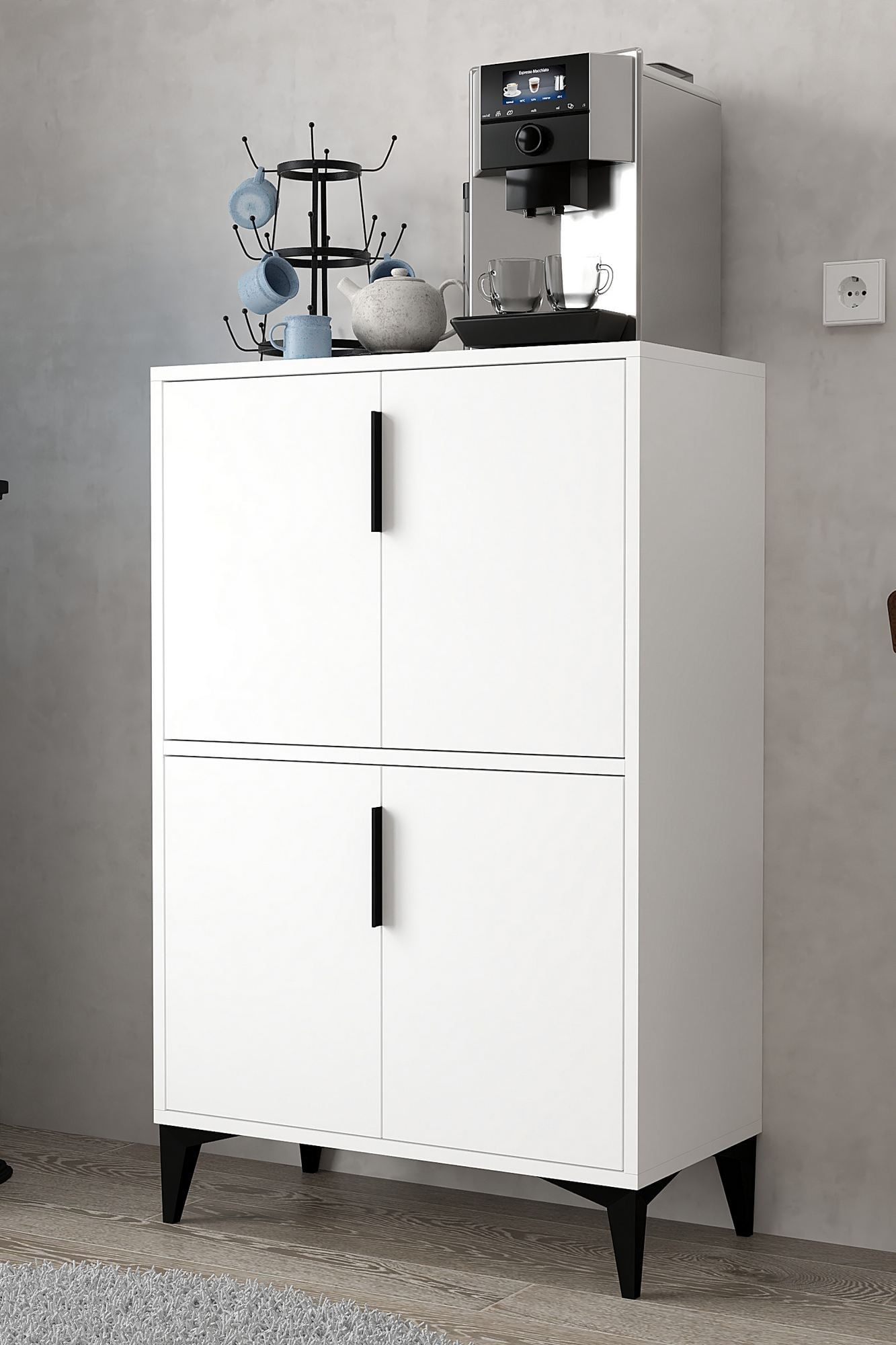 Dulap Ada 1401, 72 x 114 x 36,5 cm, alb, PAL melaminat — imaginea 3