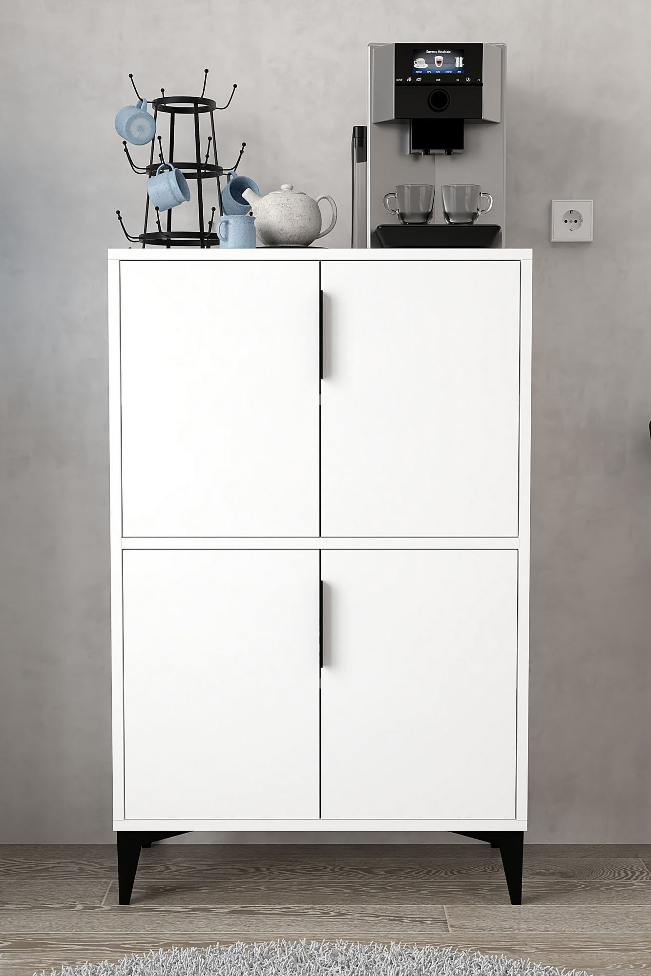 Dulap Ada 1401, 72 x 114 x 36,5 cm, alb, PAL melaminat — imaginea 4