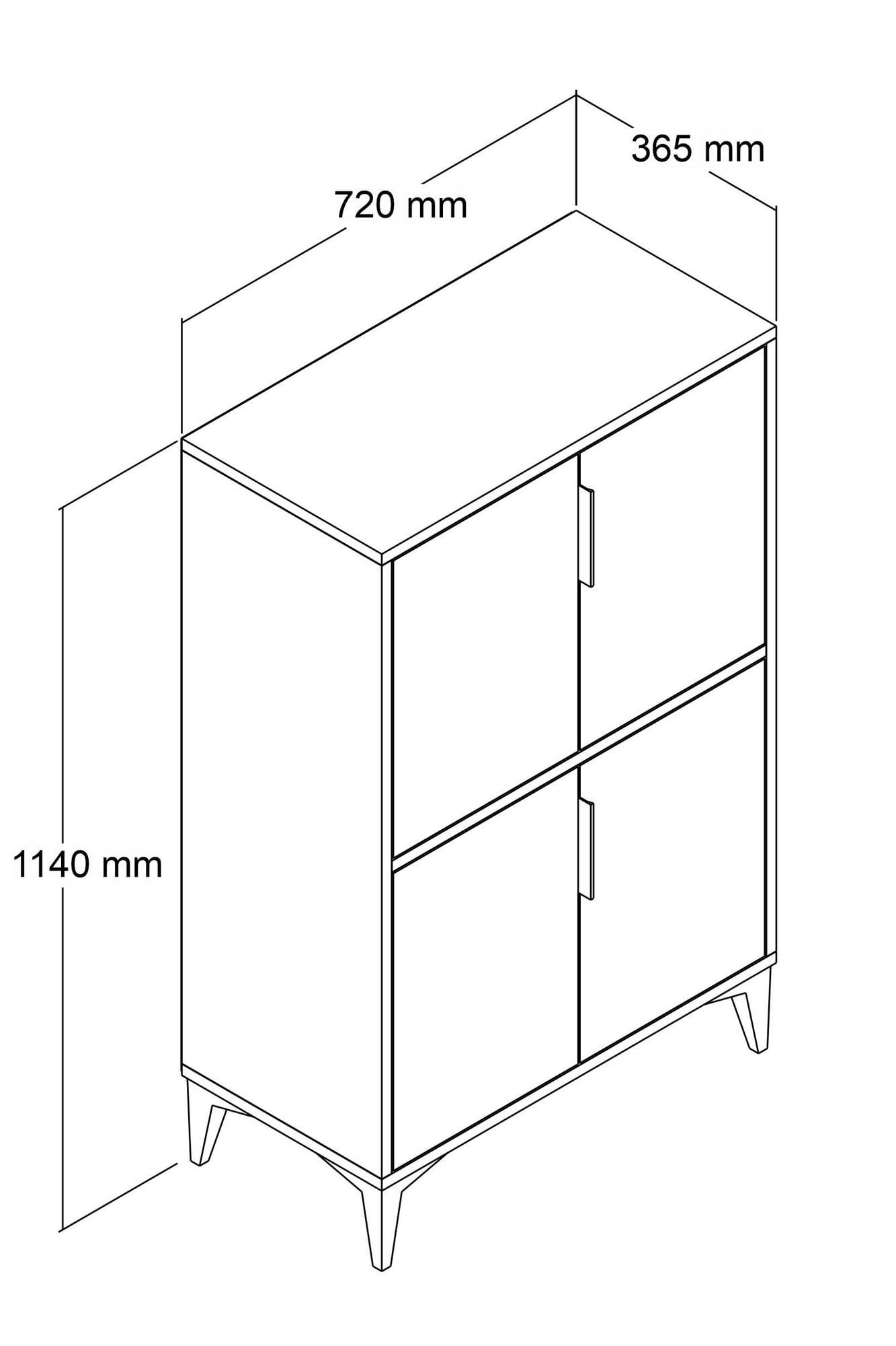 Dulap Ada 1401, 72 x 114 x 36,5 cm, alb, PAL melaminat — imaginea 5