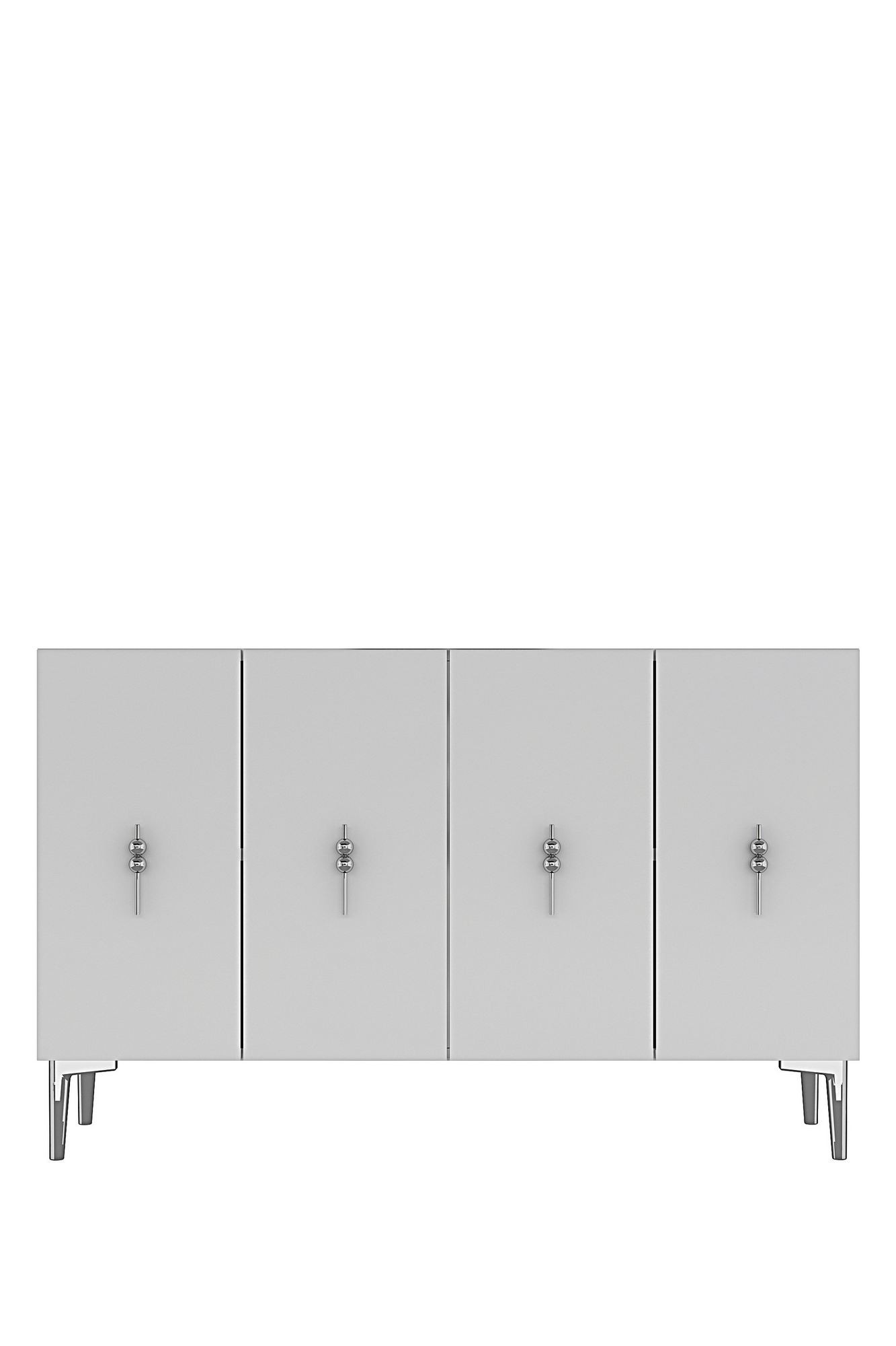Consola Salkım 120, 120 x 79 x 32 cm, alb argintiu, PAL melaminat, spatiu de depozitare, fixare pe perete, alb / silver