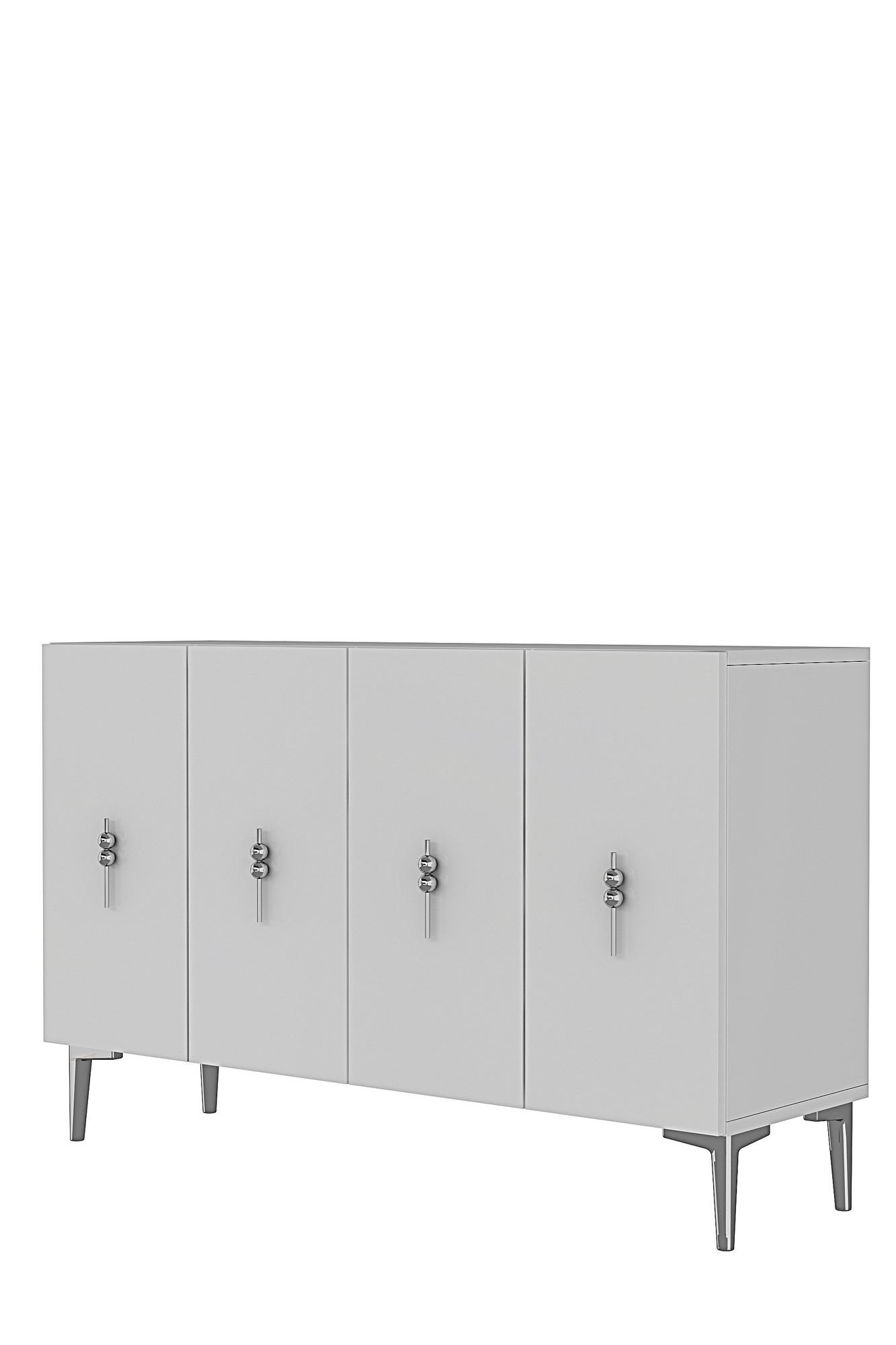 Consola Salkım 120, 120 x 79 x 32 cm, alb argintiu, PAL melaminat, spatiu de depozitare, fixare pe perete, alb / silver — imaginea 4