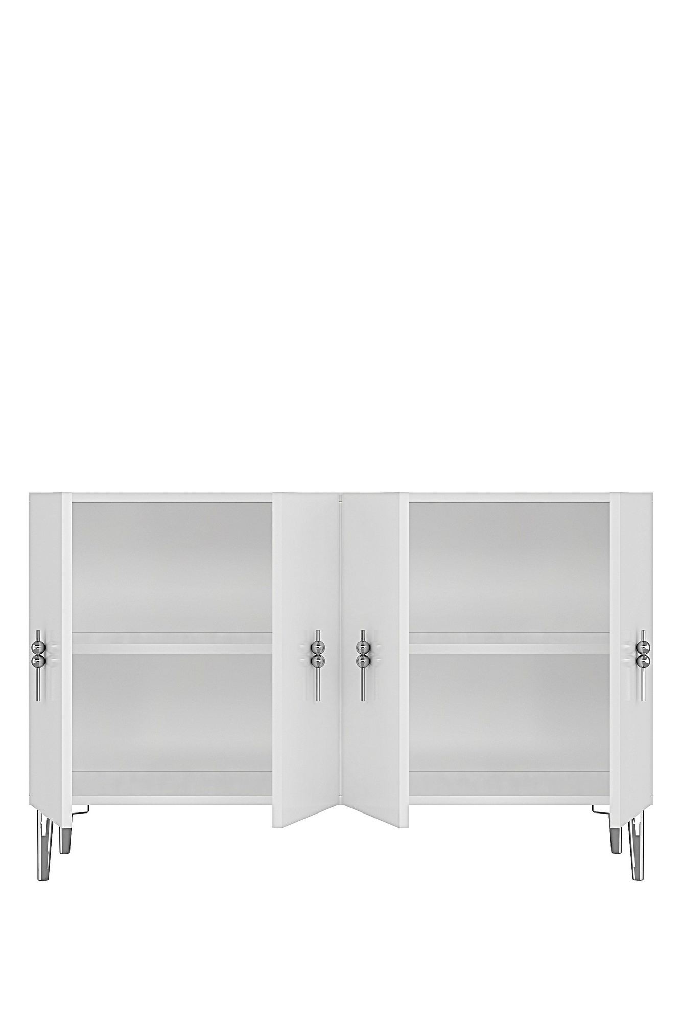 Consola Salkım 120, 120 x 79 x 32 cm, alb argintiu, PAL melaminat, spatiu de depozitare, fixare pe perete, alb / silver — imaginea 5