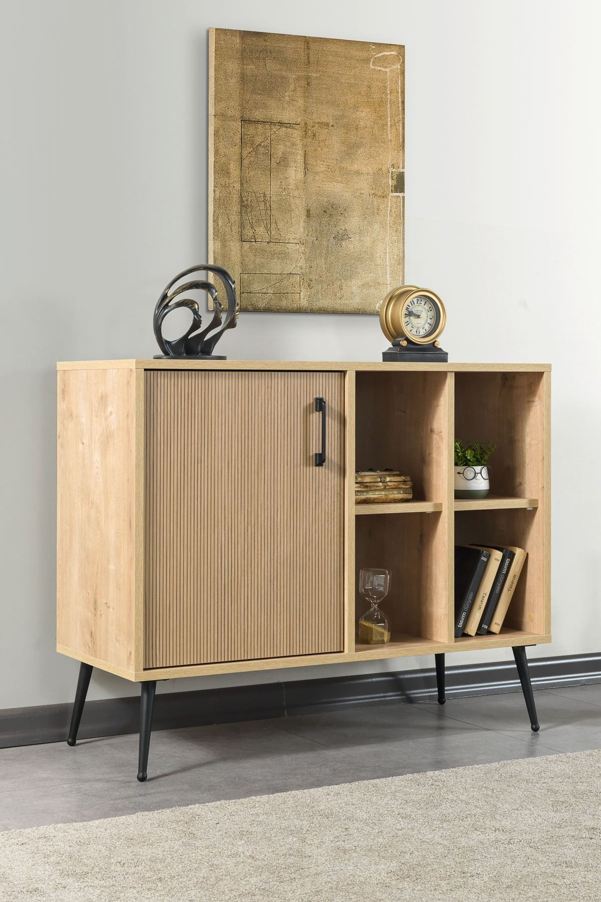 Consola Şile 4110, 100 x 83 x 44 cm, stejar safir, PAL melaminat