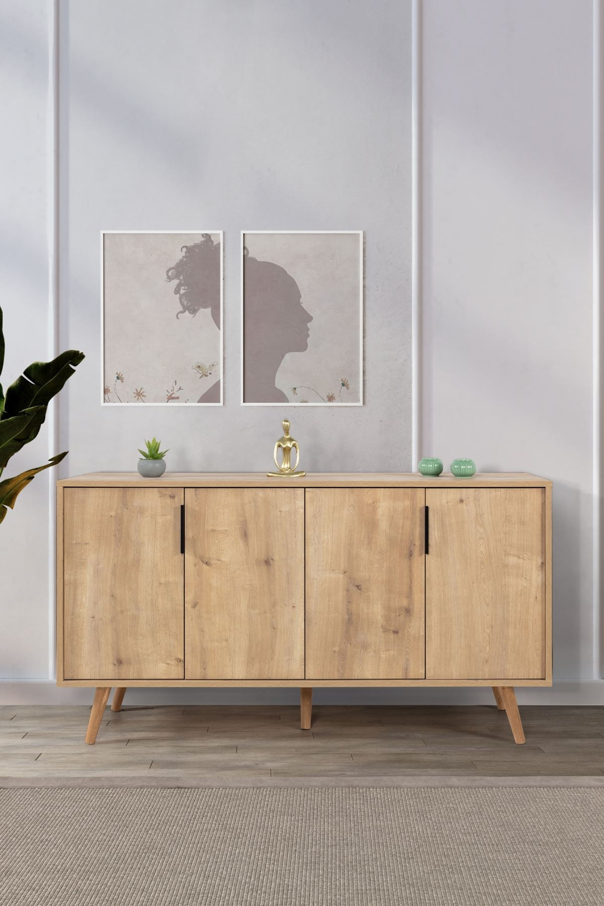 Consola Sırma 4514, 150 x 82 x 44 cm, stejar safir, PAL melaminat — imaginea 2