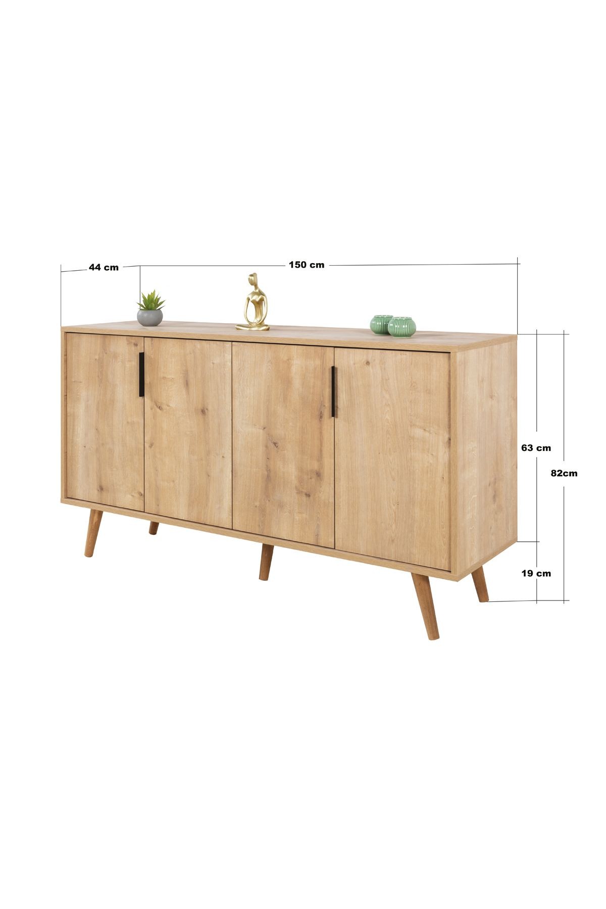 Consola Sırma 4514, 150 x 82 x 44 cm, stejar safir, PAL melaminat — imaginea 7