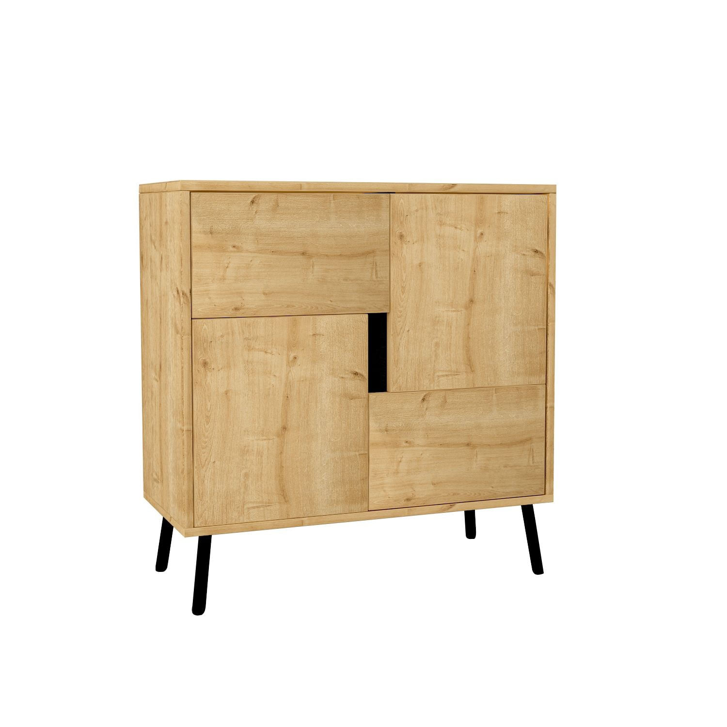 Dulap Darien, 76, 5 x 79, 5 x 35 cm, stejar safir negru lemn, PAL melaminat, spatiu de depozitare, fixare pe perete, safir stejar / negru wood — imaginea 5