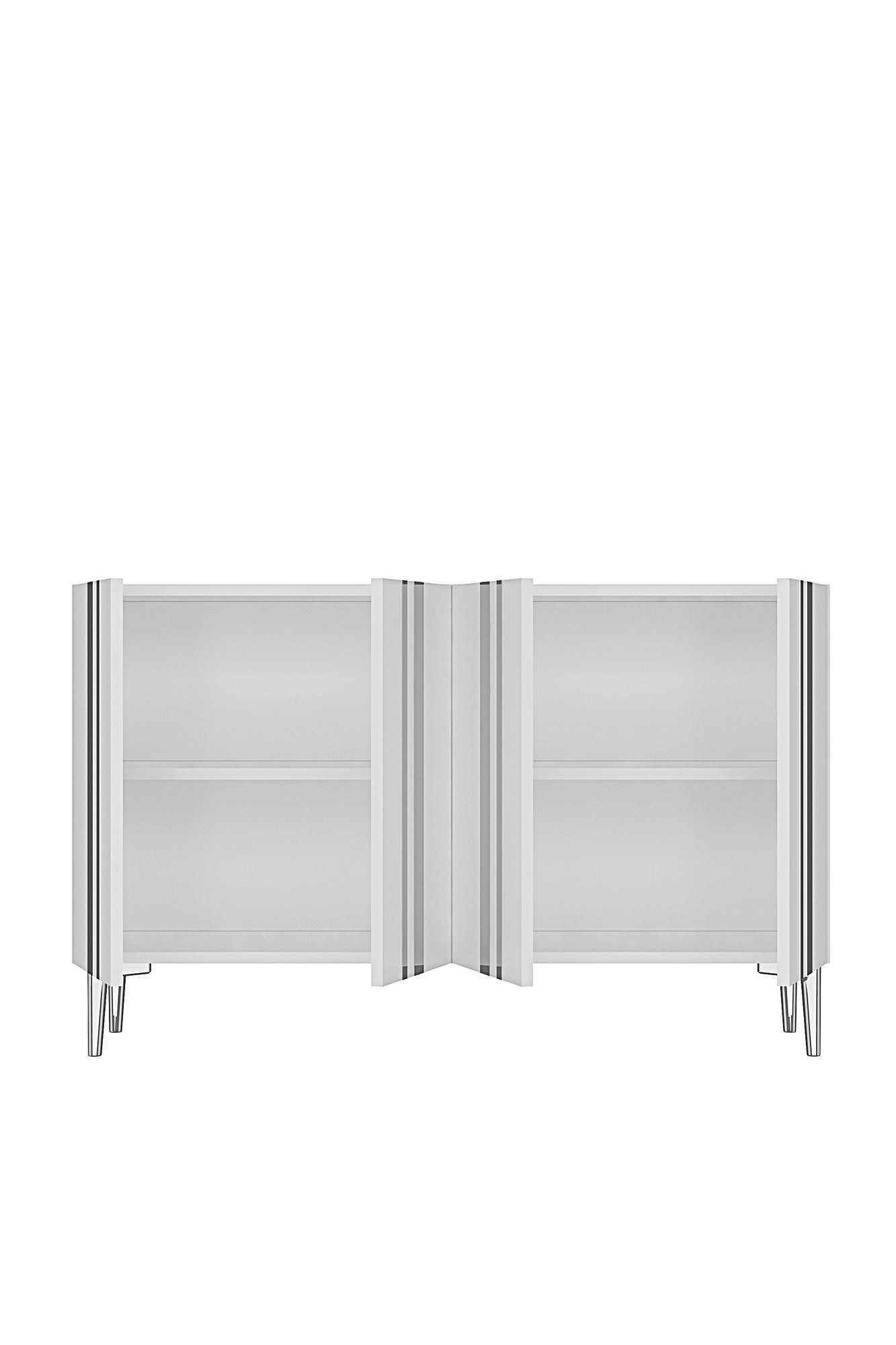 Consola Mia 120, 120 x 75 x 32 cm, alb argintiu, PAL melaminat, oglinda inclusa, alb / silver — imaginea 3