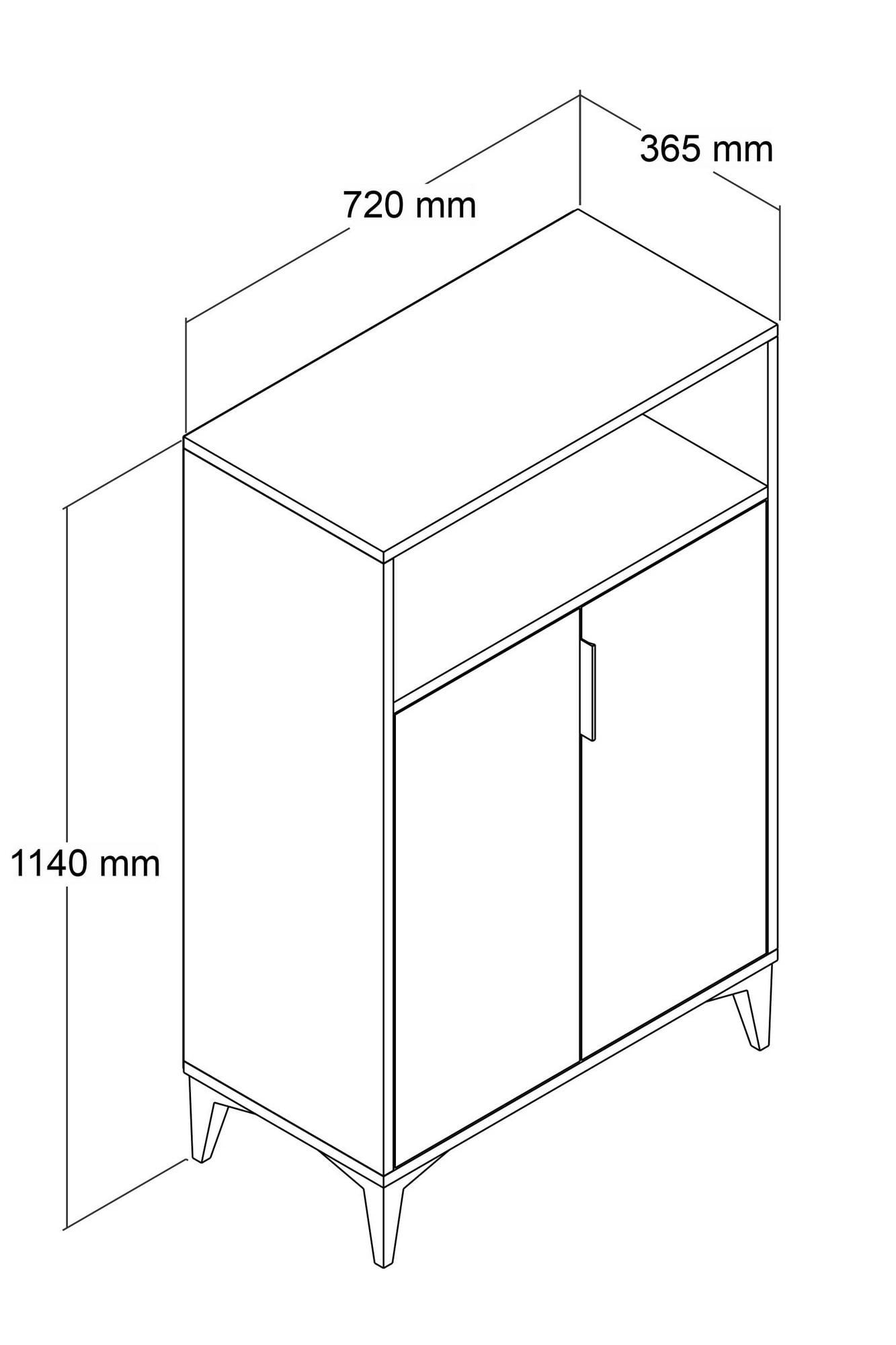 Dulap Ada 1204, 72 x 114 x 36,5 cm, stejar safir antracit, PAL melaminat — imaginea 3