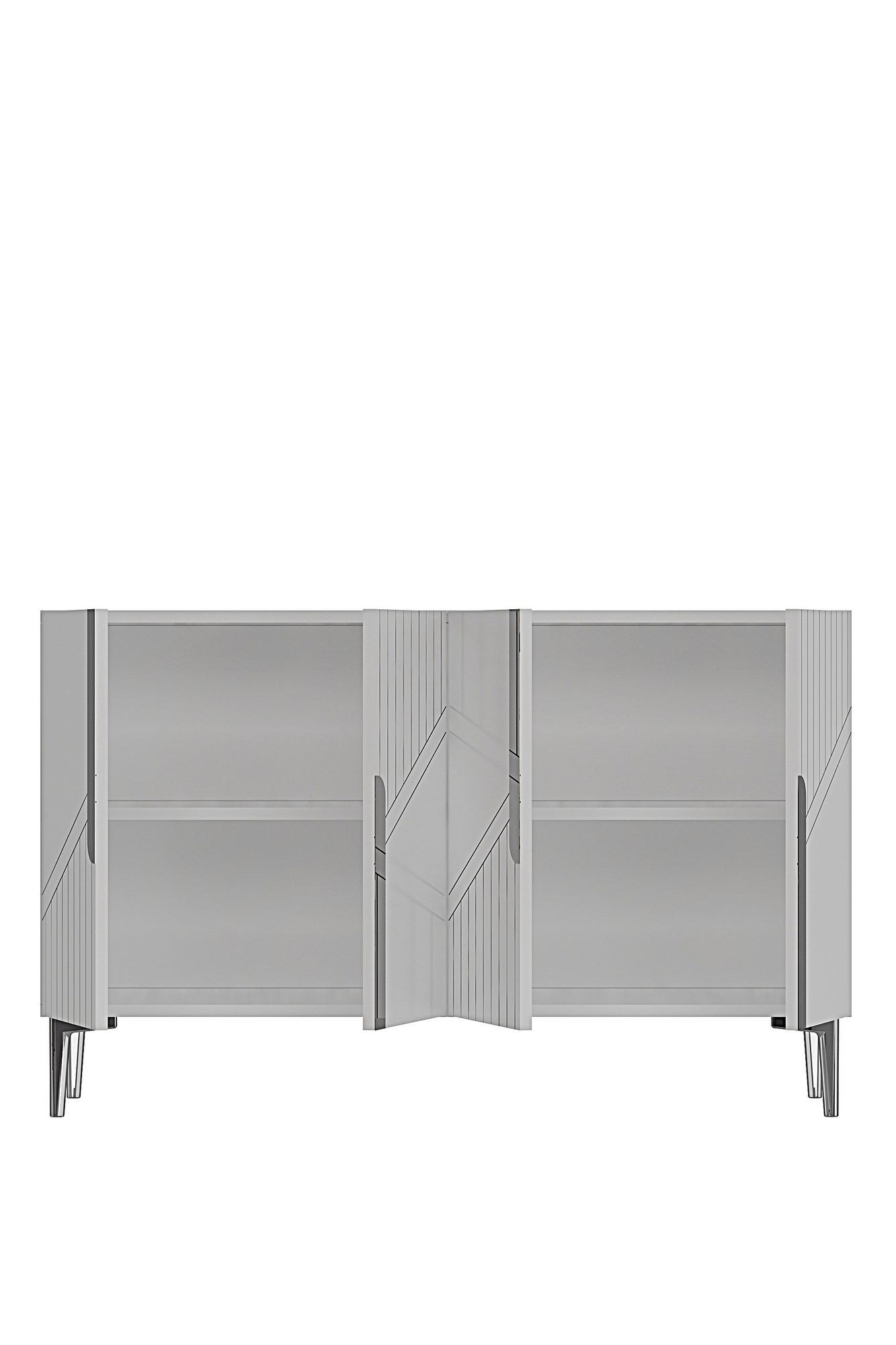 Consola Evva 120, 120 x 75 x 32 cm, alb argintiu, PAL melaminat, oglinda inclusa, alb / silver — imaginea 3