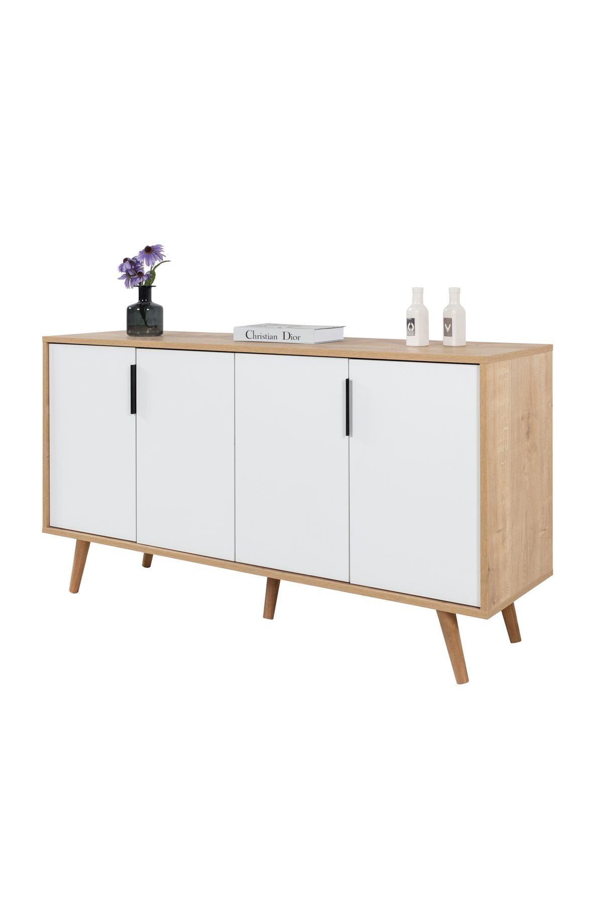 Consola Sırma 4515, 150 x 82 x 44 cm, stejar safir alb, PAL melaminat — imaginea 5