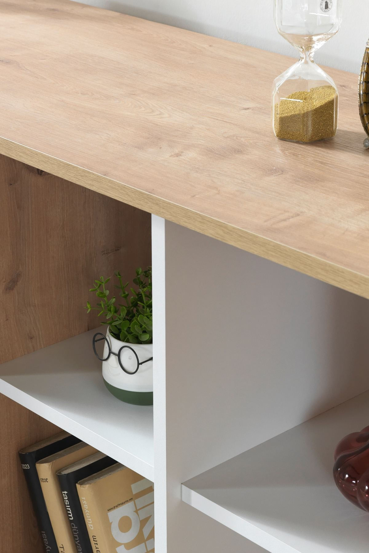 Consola Şile 4611, 160 x 83 x 44 cm, stejar safir alb, PAL melaminat — imaginea 3