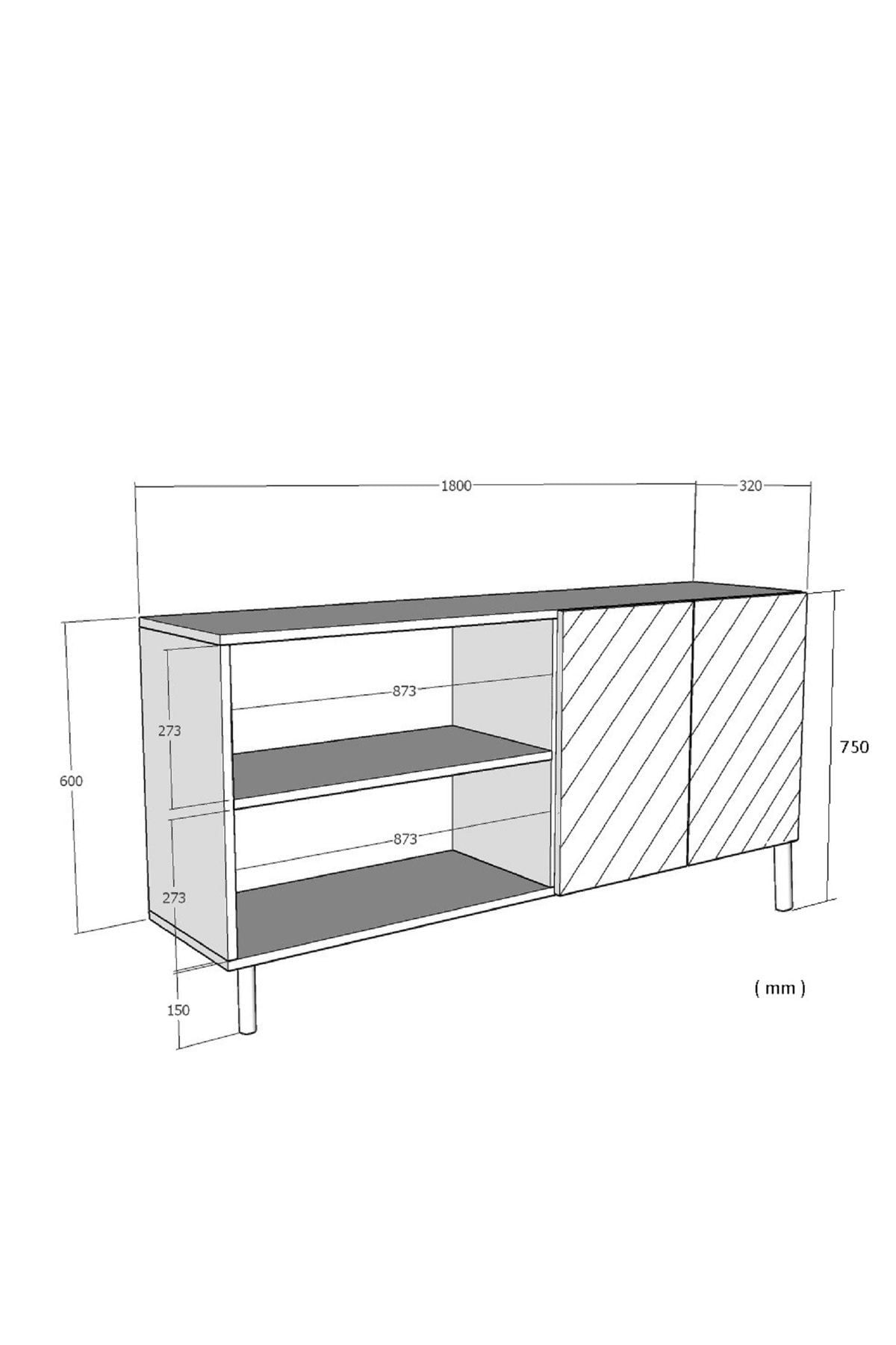 Consola Meyra 180, 180 x 75 x 32 cm, alb argintiu, PAL melaminat, oglinda inclusa, alb / silver — imaginea 8
