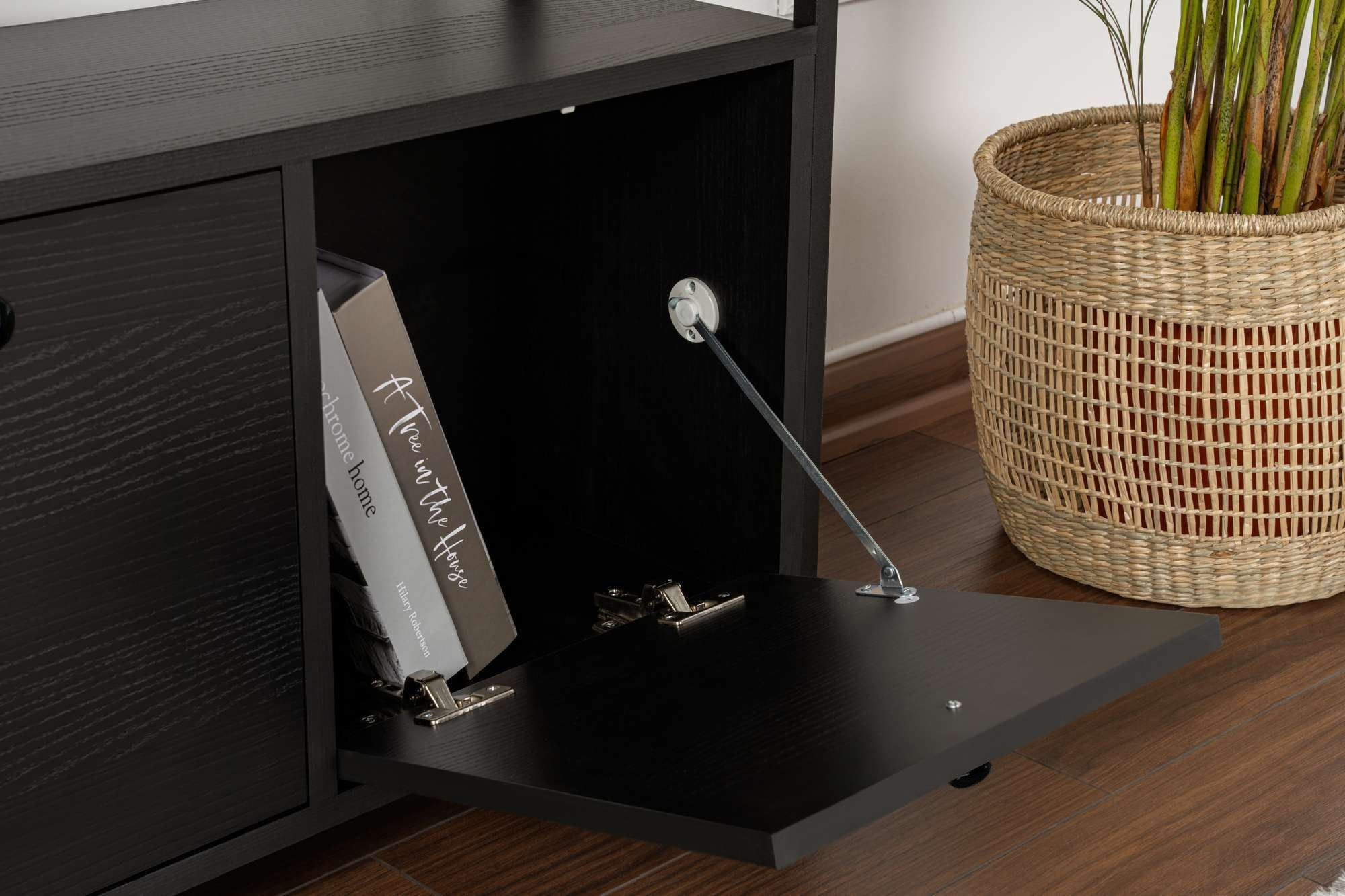 Consola Solace, 120 x 77 x 30 cm, lemn negru negru, PAL melaminat, wood negru / negru — imaginea 3