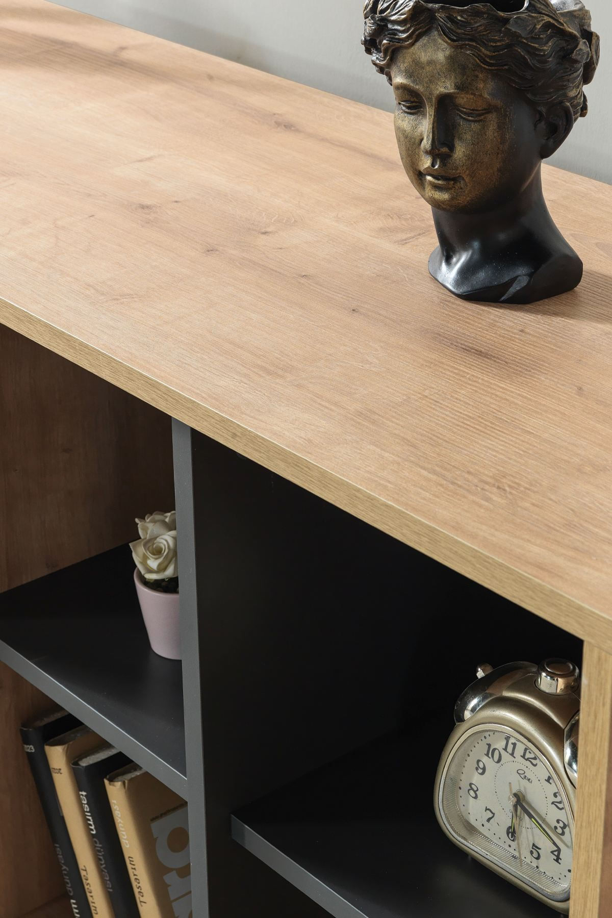 Consola Şile 4609, 160 x 83 x 44 cm, stejar safir antracit, PAL melaminat — imaginea 2