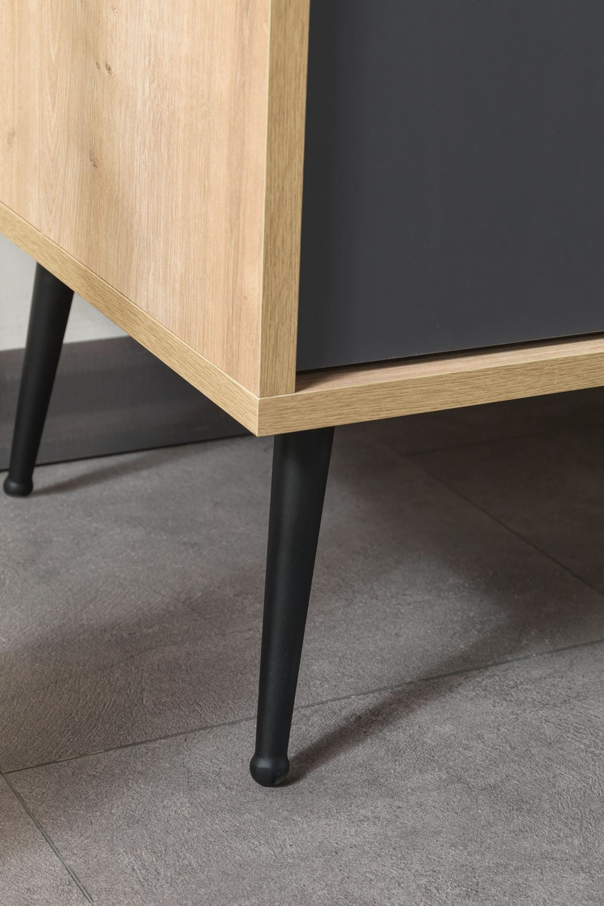 Consola Şile 4609, 160 x 83 x 44 cm, stejar safir antracit, PAL melaminat — imaginea 4