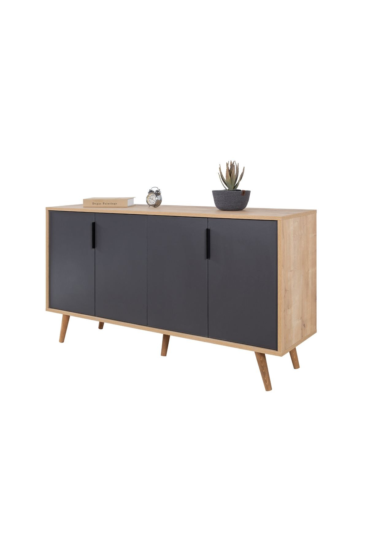 Consola Sırma 4516, 150 x 82 x 44 cm, stejar safir antracit, PAL melaminat — imaginea 2