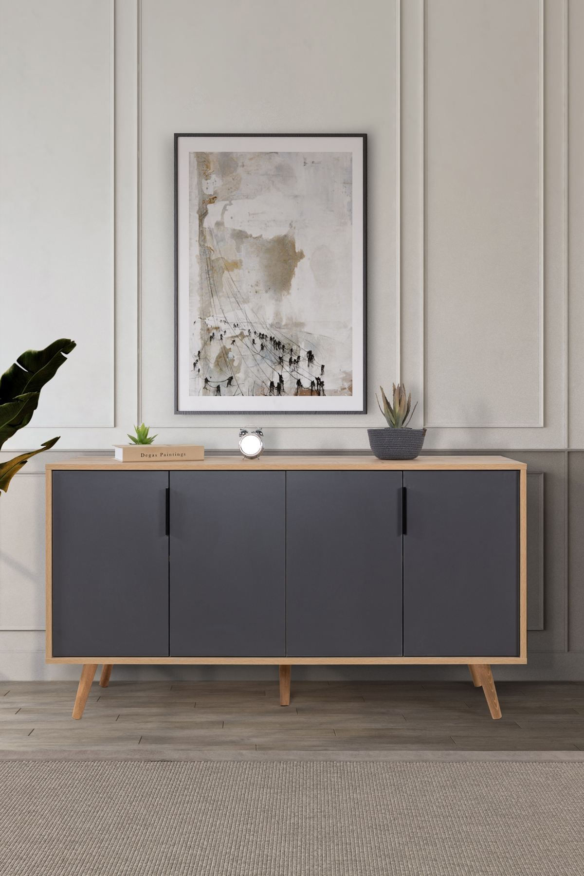 Consola Sırma 4516, 150 x 82 x 44 cm, stejar safir antracit, PAL melaminat — imaginea 3