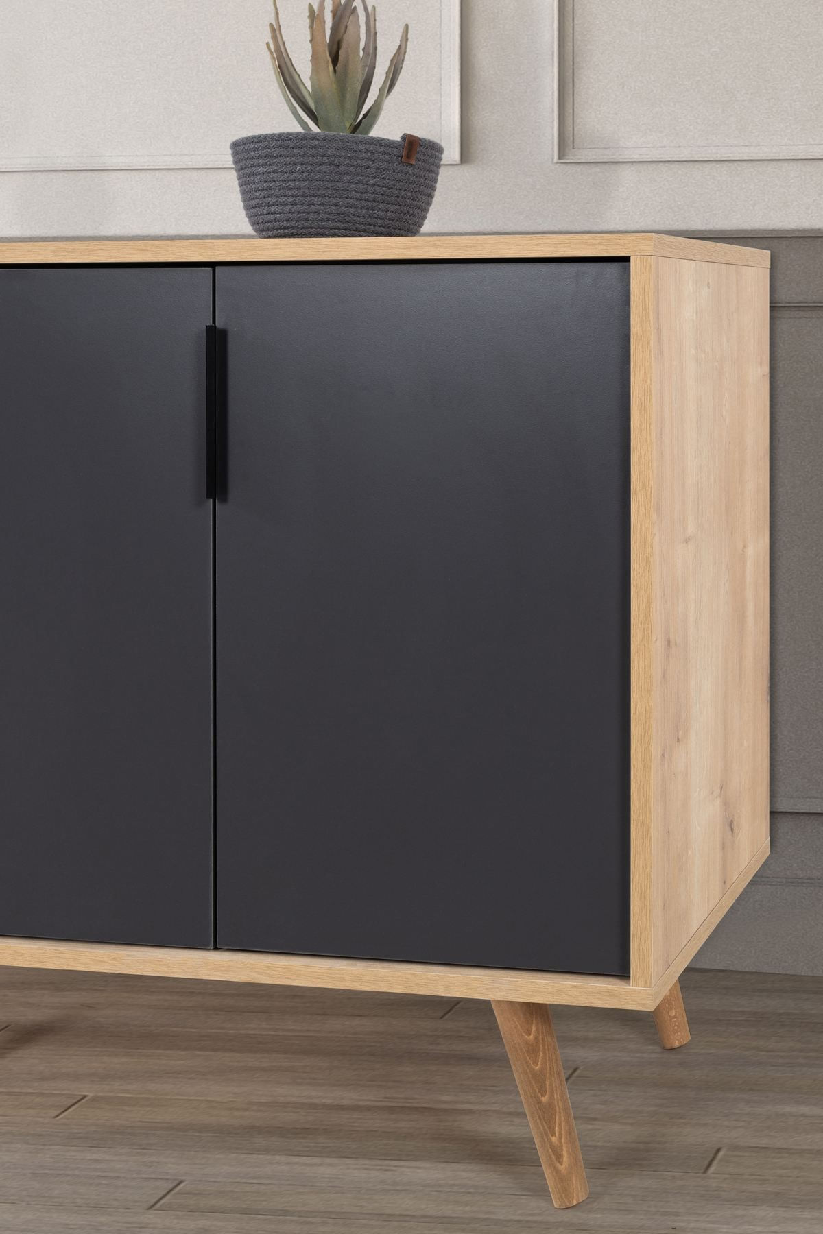 Consola Sırma 4516, 150 x 82 x 44 cm, stejar safir antracit, PAL melaminat — imaginea 4