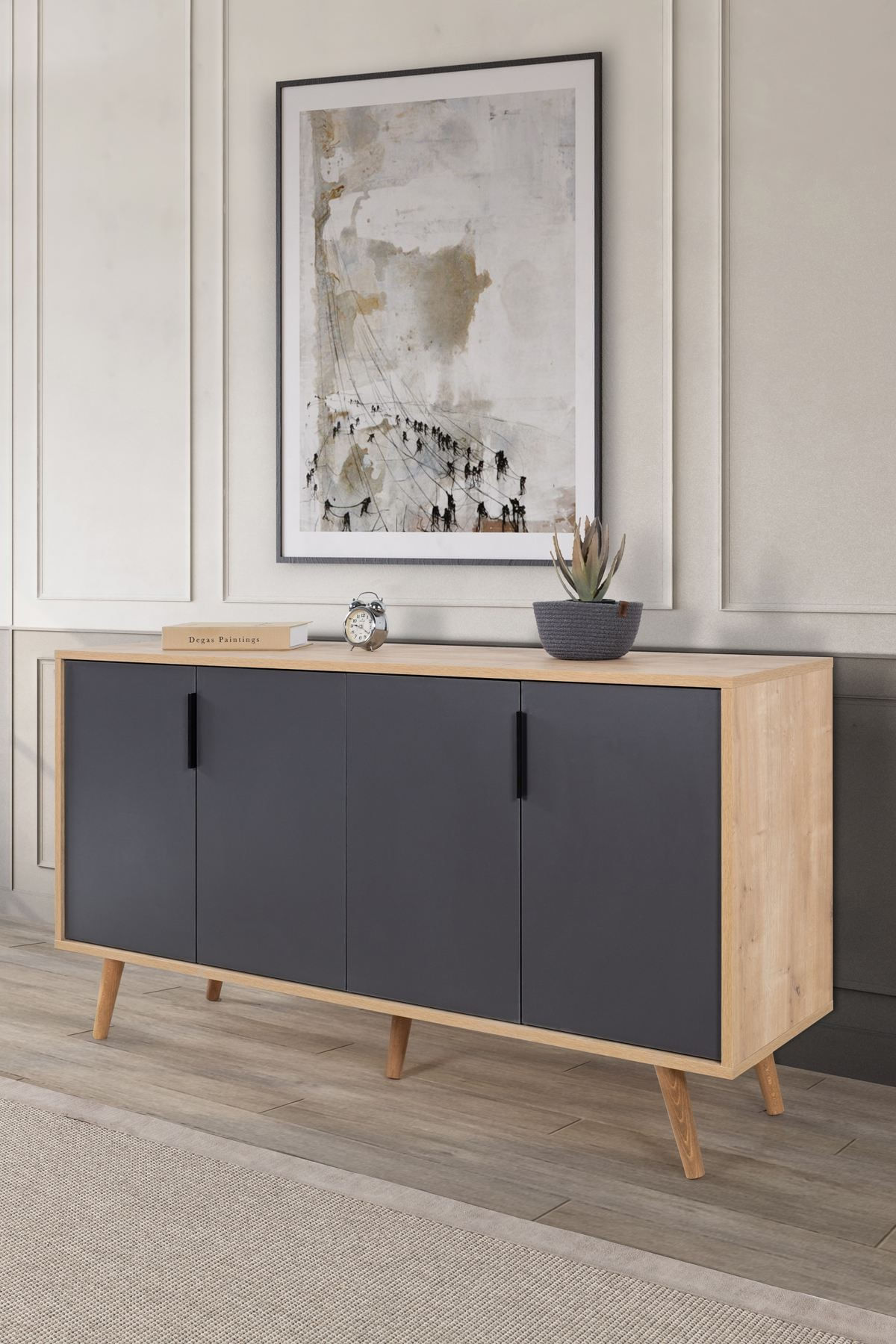 Consola Sırma 4516, 150 x 82 x 44 cm, stejar safir antracit, PAL melaminat — imaginea 5