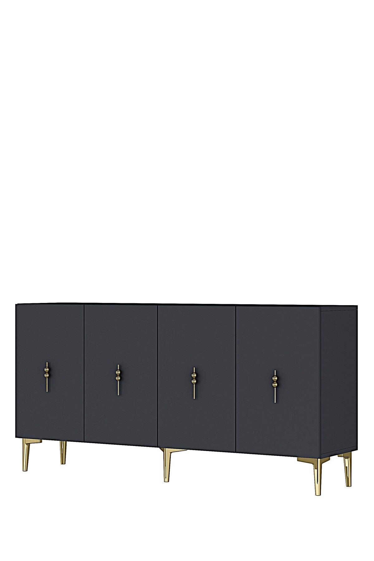 Consola Salkım 150, 150 x 75 x 32 cm, antracit auriu, PAL melaminat, antracit / gold — imaginea 2